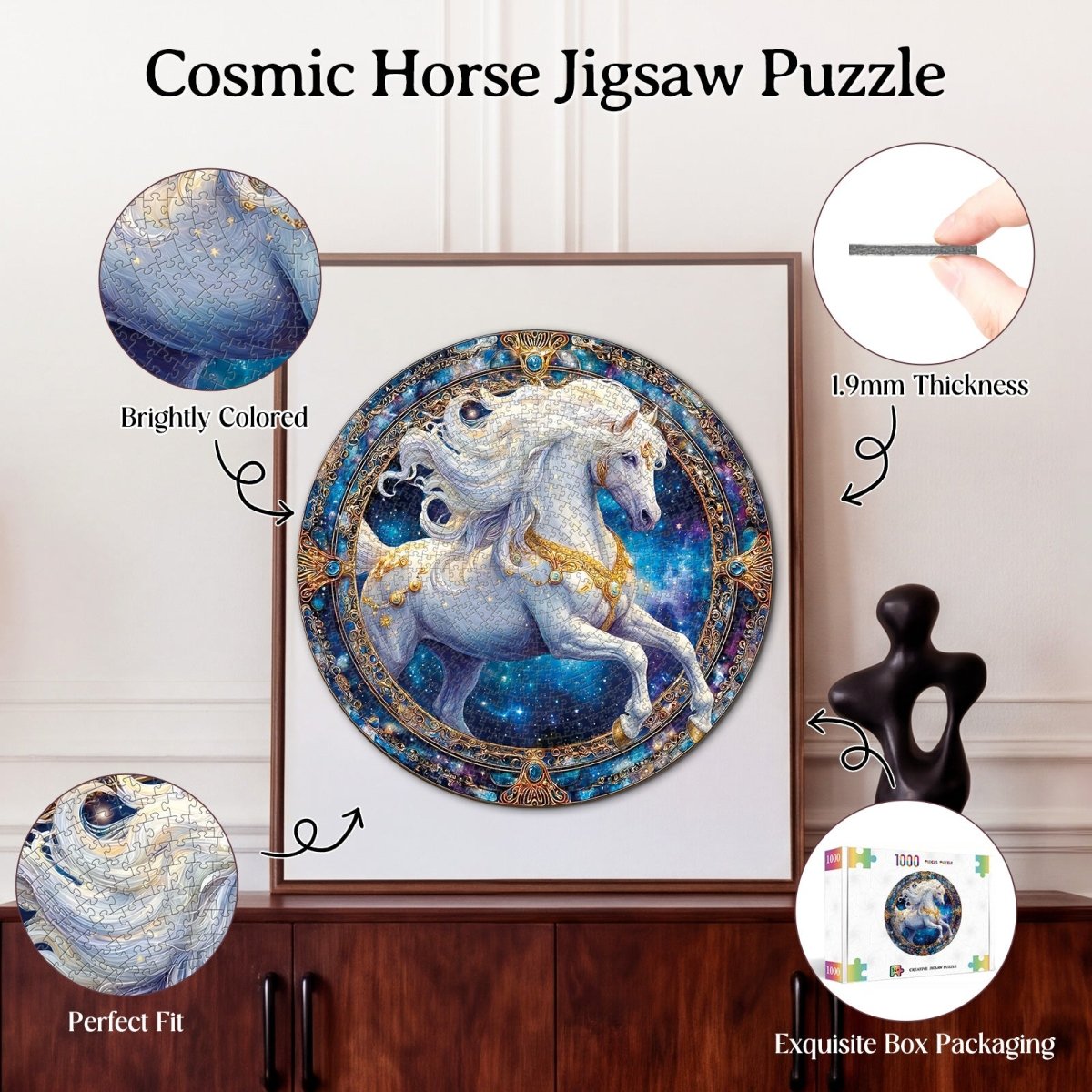 Artistic 1000 - Piece Cardboard Jigsaw Puzzle - Cosmic Horse - KAAYEE Puzzle
