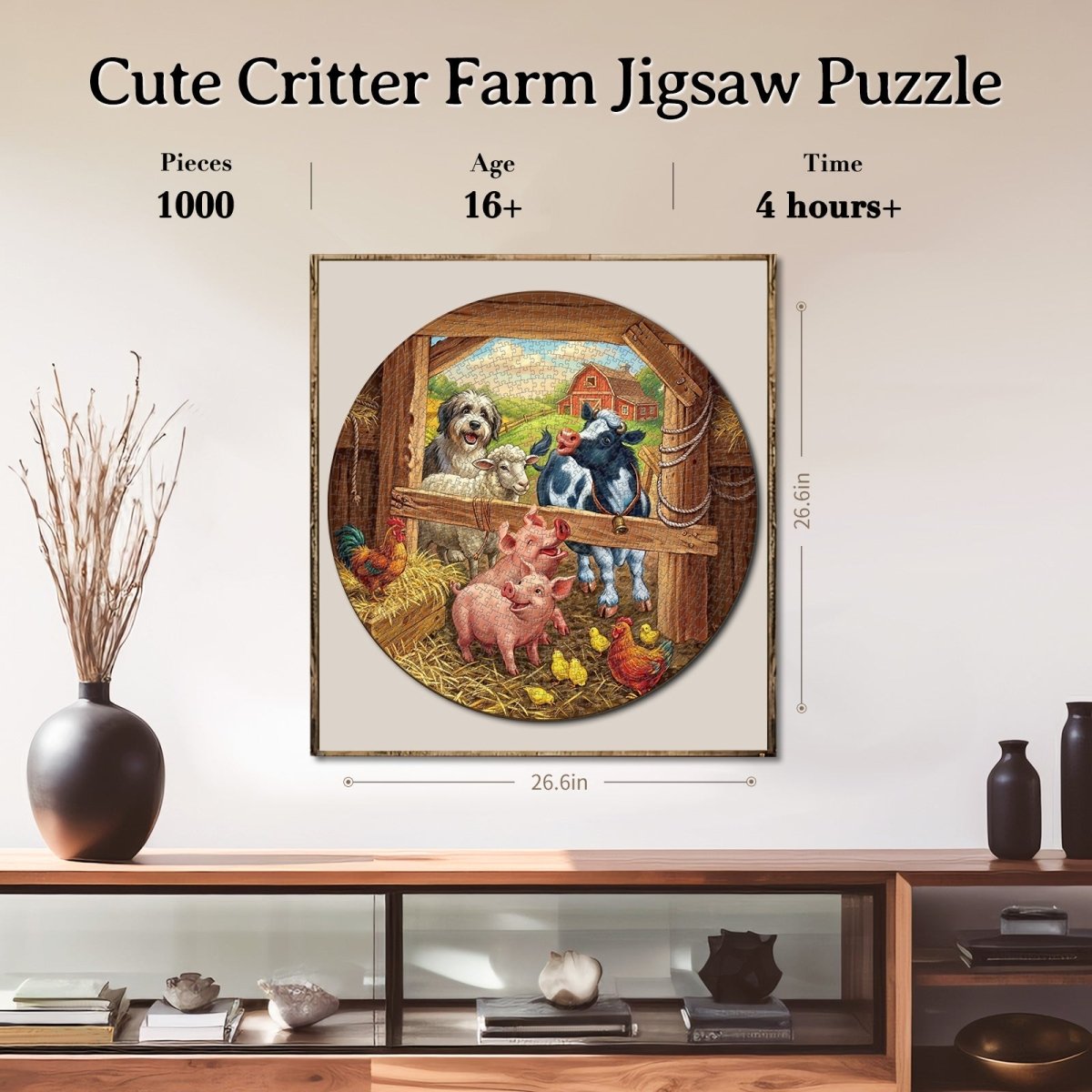 Artistic 1000 - Piece Cardboard Jigsaw Puzzle - Cute Critter Farm - KAAYEE Puzzle