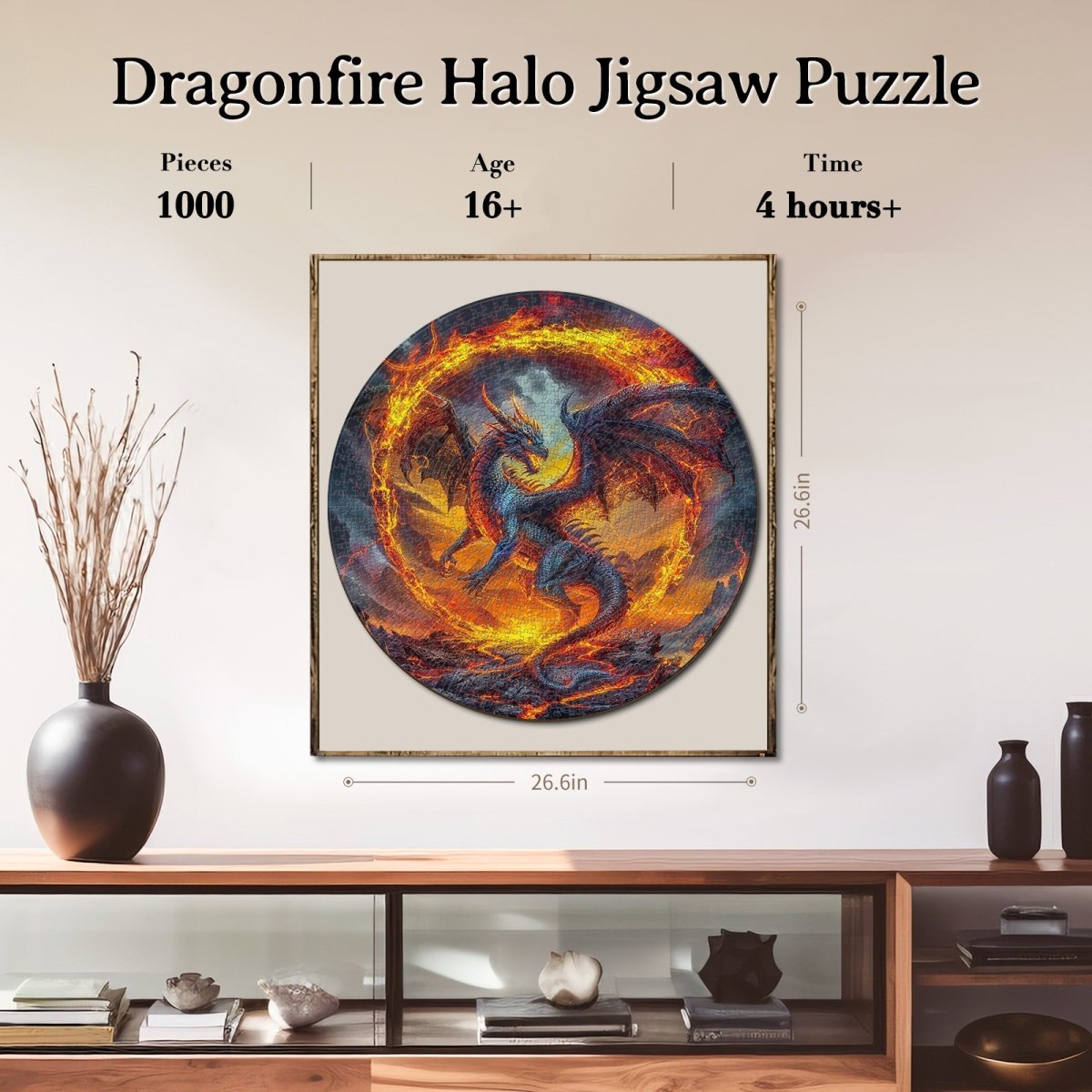 Artistic 1000 - Piece Cardboard Jigsaw Puzzle - Dragonfire Halo - KAAYEE Puzzle