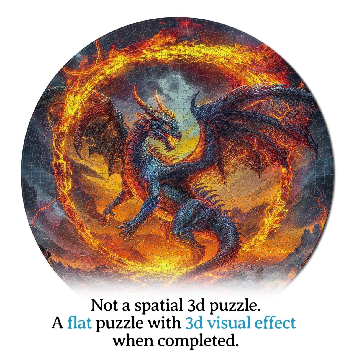 Artistic 1000 - Piece Cardboard Jigsaw Puzzle - Dragonfire Halo - KAAYEE Puzzle