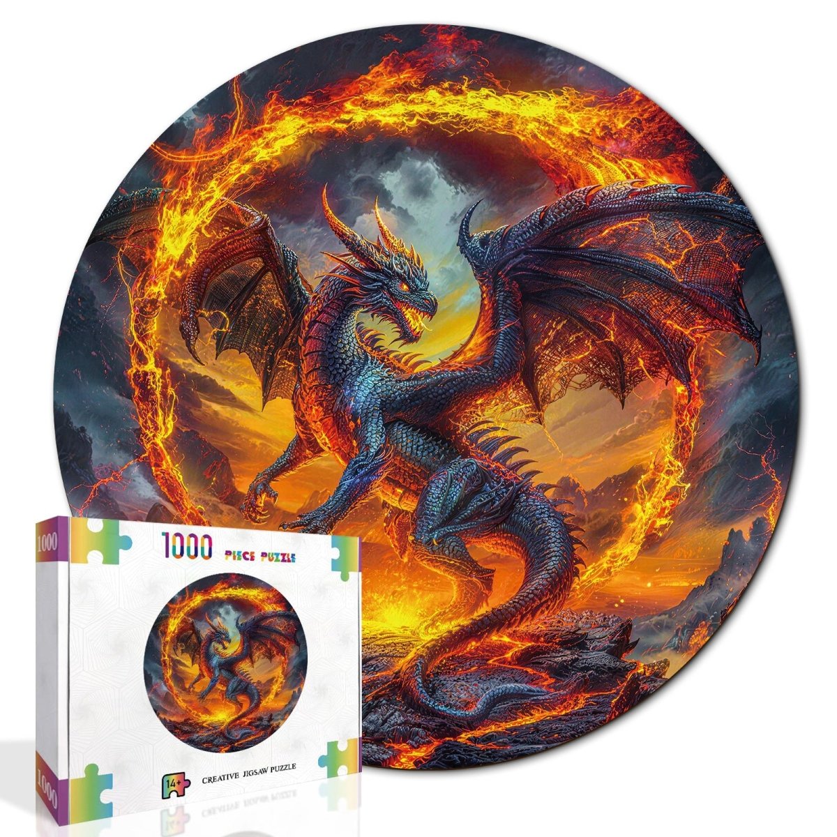 Artistic 1000 - Piece Cardboard Jigsaw Puzzle - Dragonfire Halo - KAAYEE Puzzle
