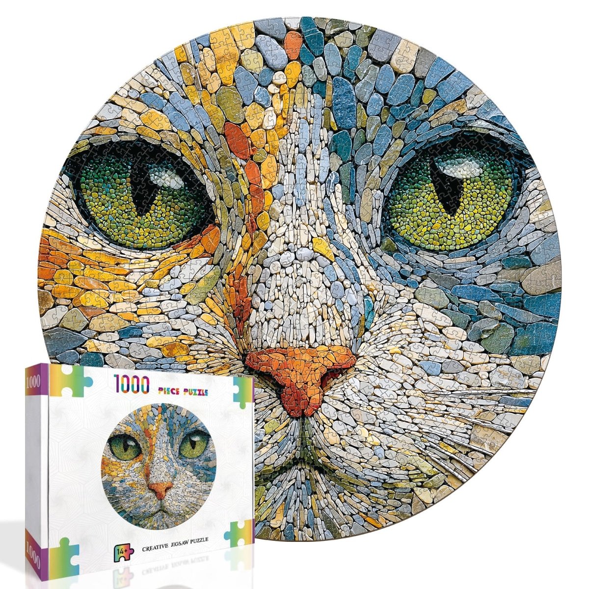 Artistic 1000 - Piece Cardboard Jigsaw Puzzle - Emerald Cat - KAAYEE Puzzle