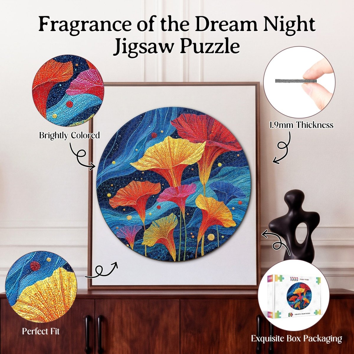 Artistic 1000 - Piece Cardboard Jigsaw Puzzle - Fragrance of the Dream Night - KAAYEE Puzzle