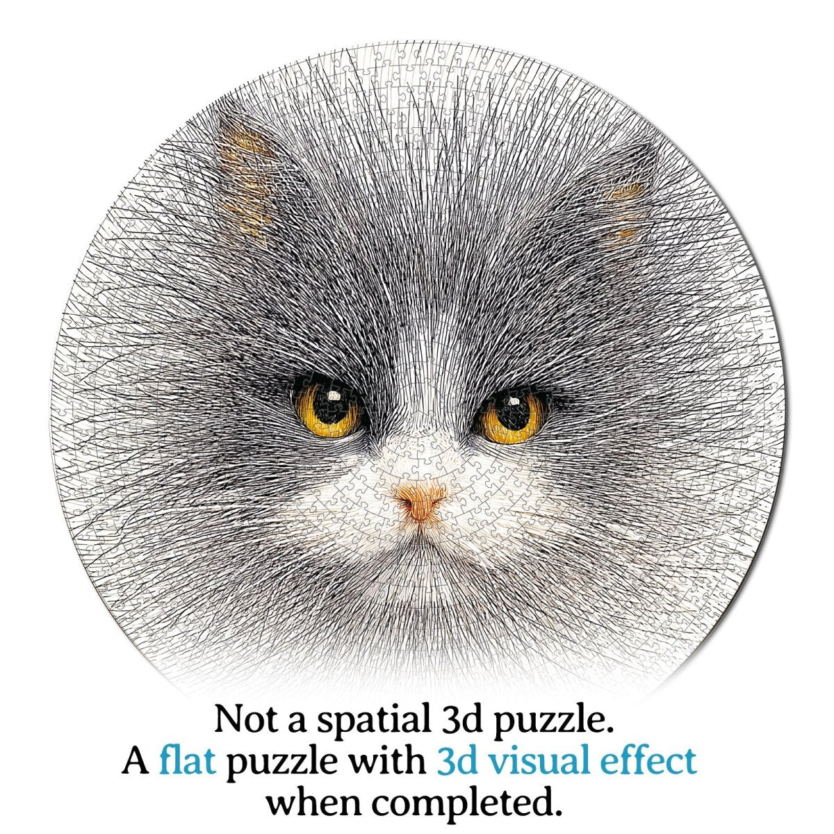 Artistic 1000 - Piece Cardboard Jigsaw Puzzle - Line Cat - KAAYEE Puzzle