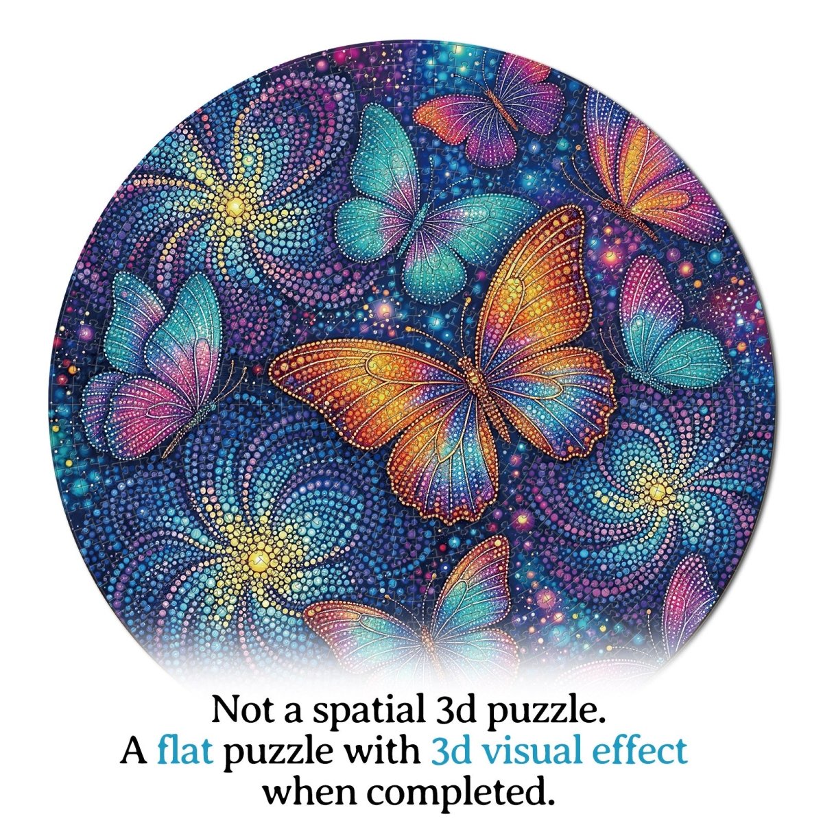 Artistic 1000 - Piece Cardboard Jigsaw Puzzle - Luminous Butterfly Realm - KAAYEE Puzzle