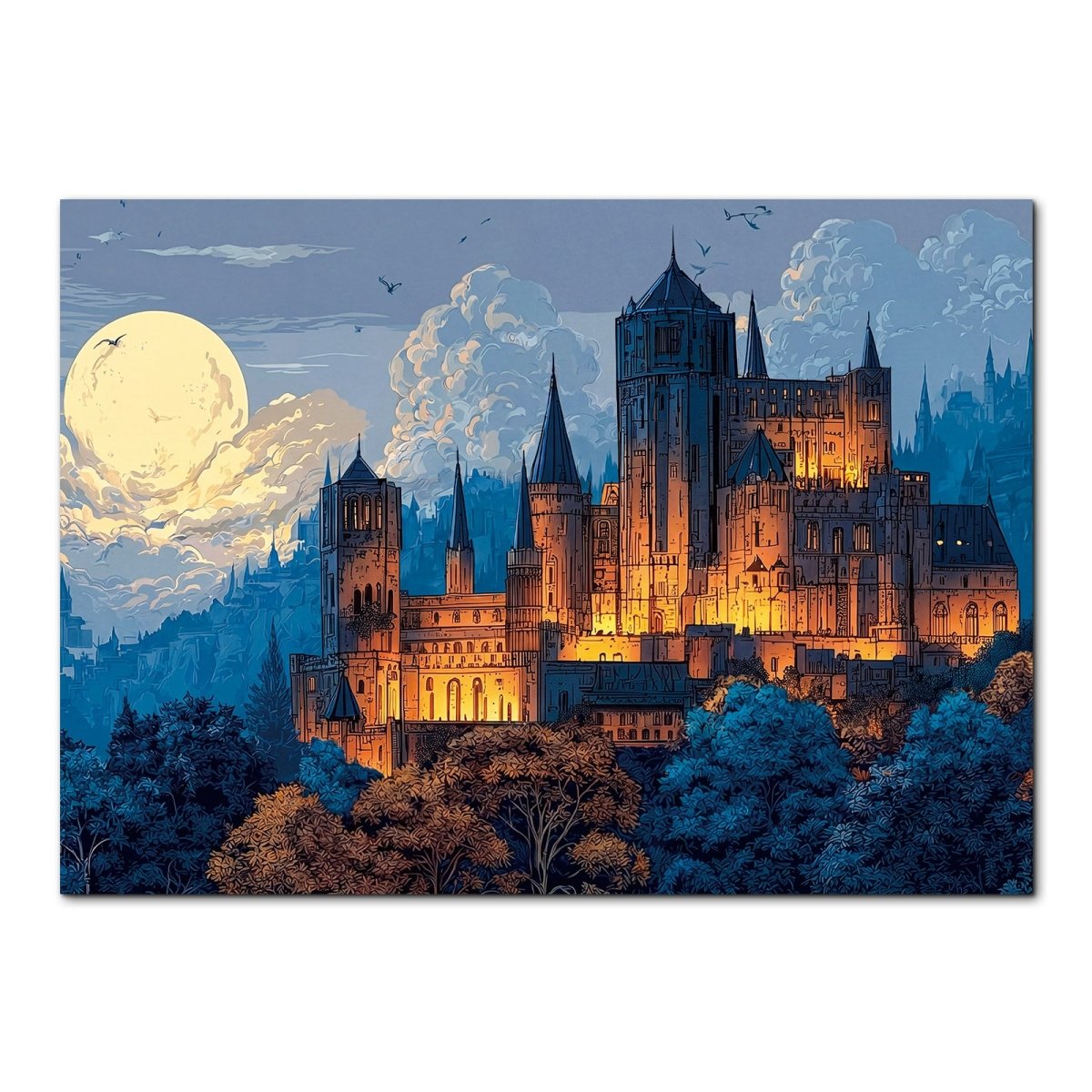 Artistic 1000 - Piece Cardboard Jigsaw Puzzle - Moonlit Castle - KAAYEE Puzzle