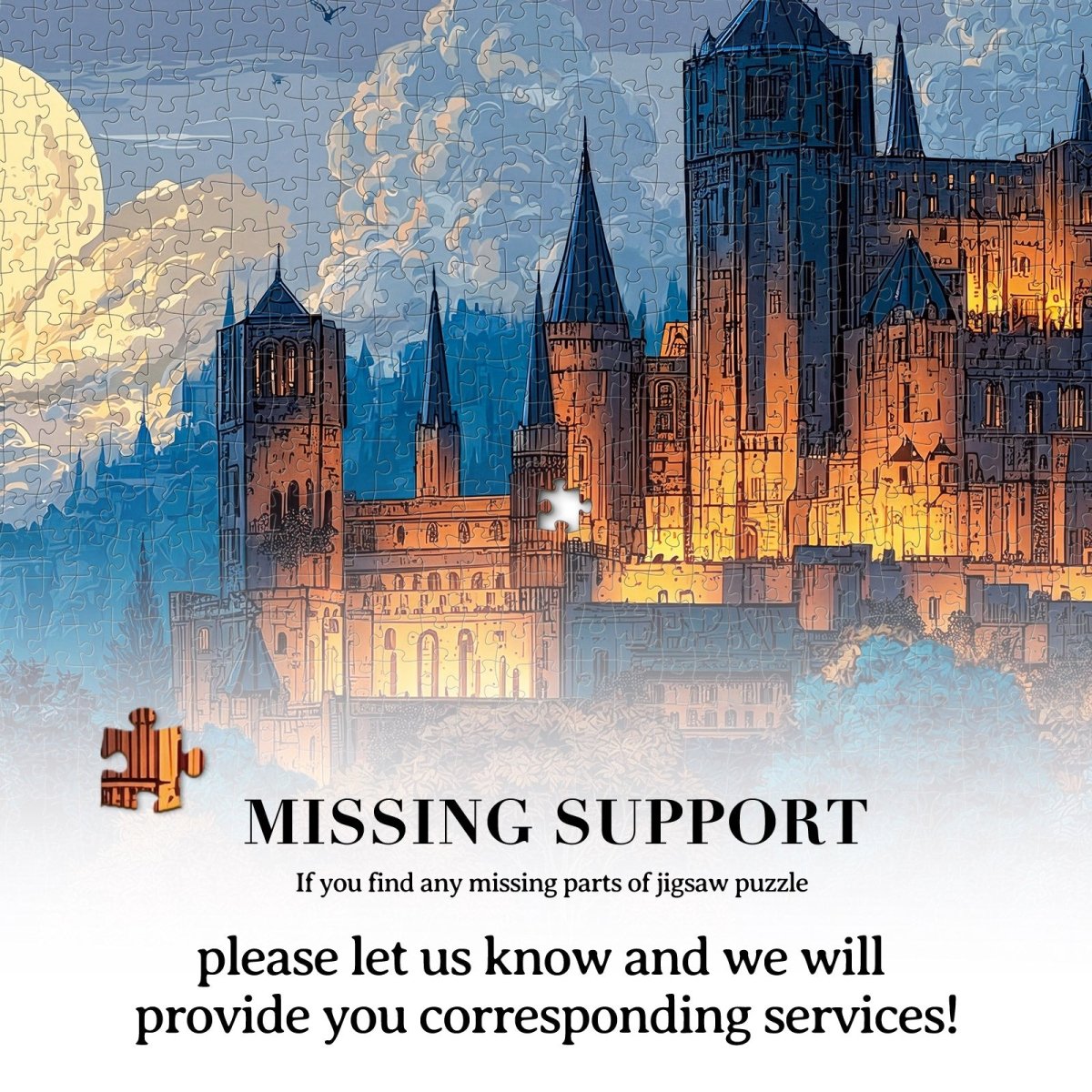 Artistic 1000 - Piece Cardboard Jigsaw Puzzle - Moonlit Castle - KAAYEE Puzzle