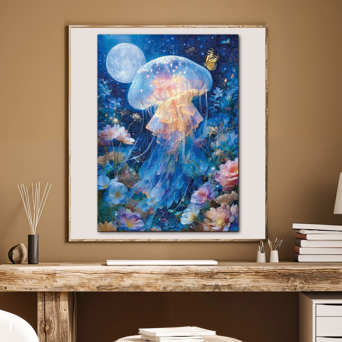Artistic 1000 - Piece Cardboard Jigsaw Puzzle - Moonlit Jellyfish - KAAYEE Puzzle