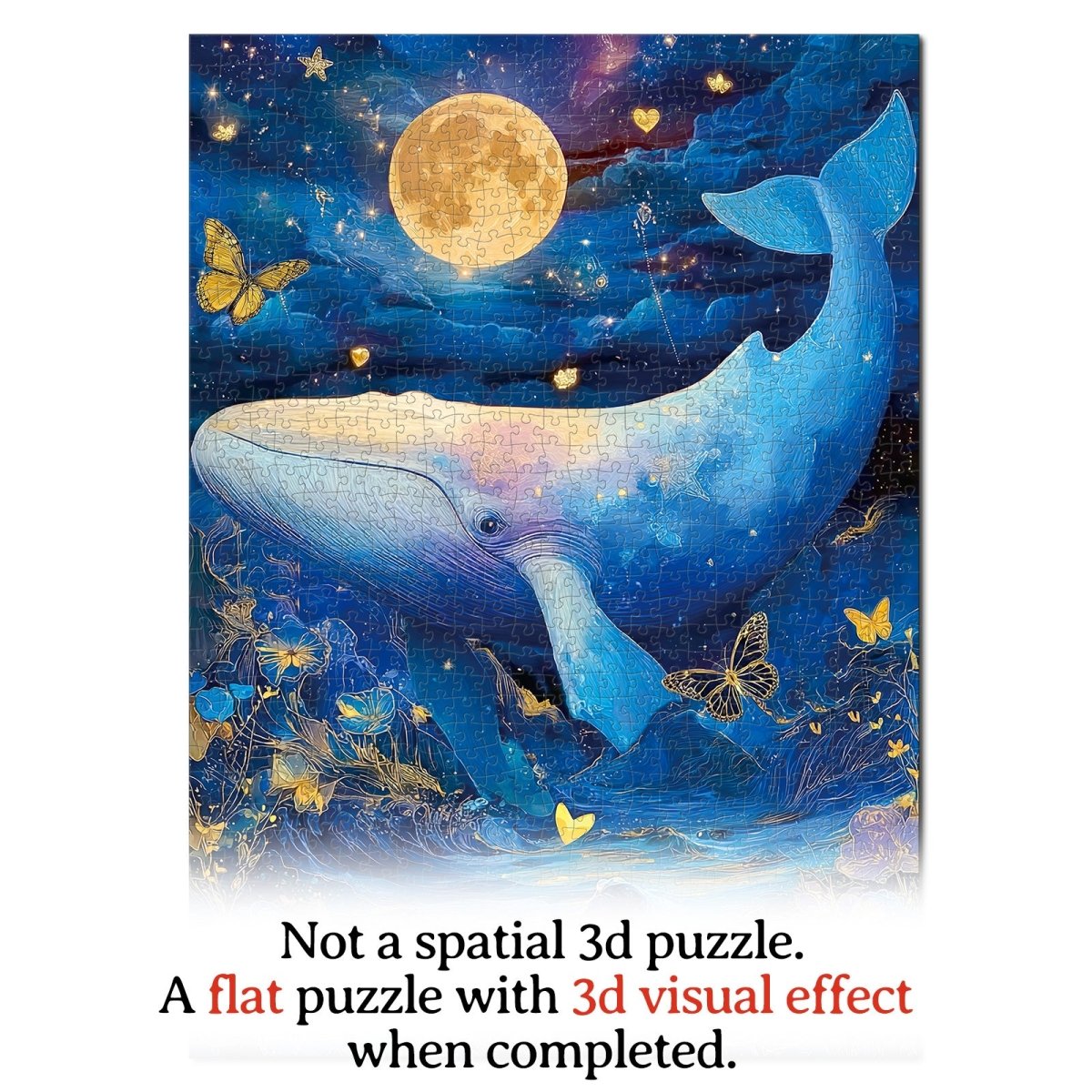 Artistic 1000 - Piece Cardboard Jigsaw Puzzle - Moonlit Whale - KAAYEE Puzzle