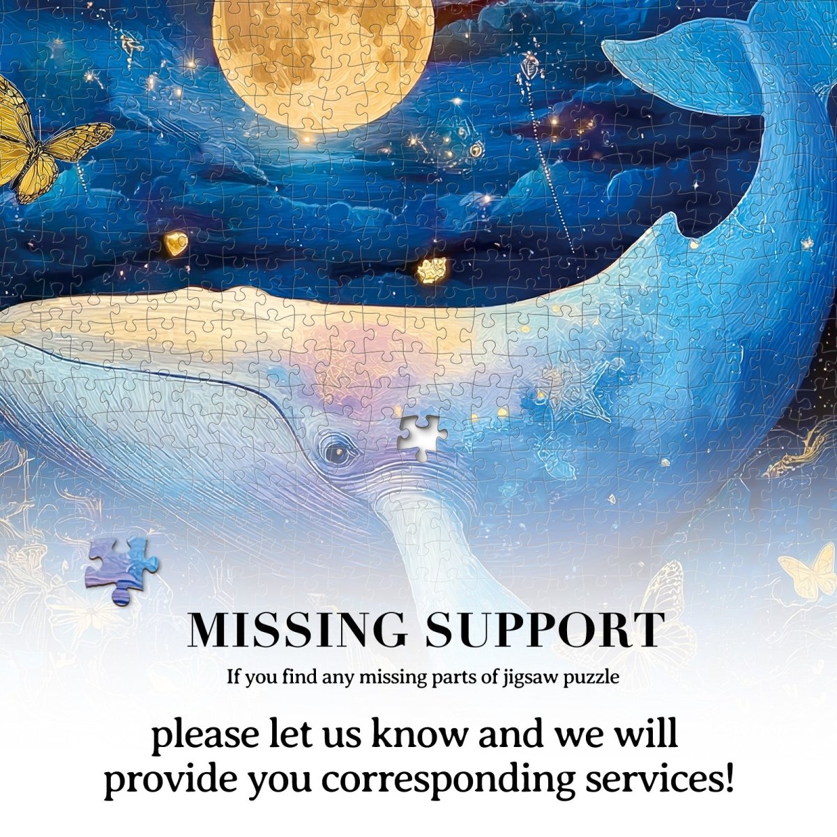Artistic 1000 - Piece Cardboard Jigsaw Puzzle - Moonlit Whale - KAAYEE Puzzle