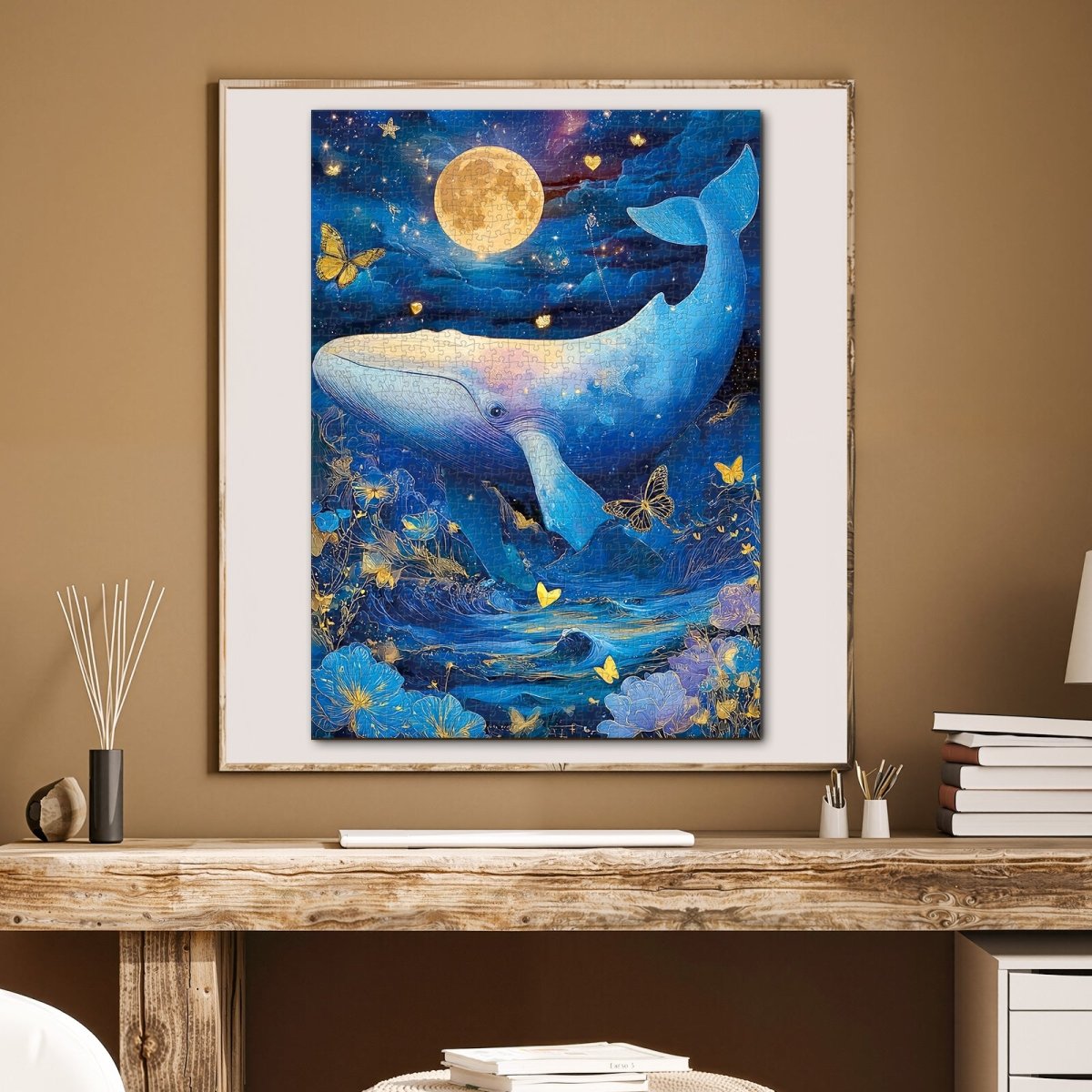 Artistic 1000 - Piece Cardboard Jigsaw Puzzle - Moonlit Whale - KAAYEE Puzzle
