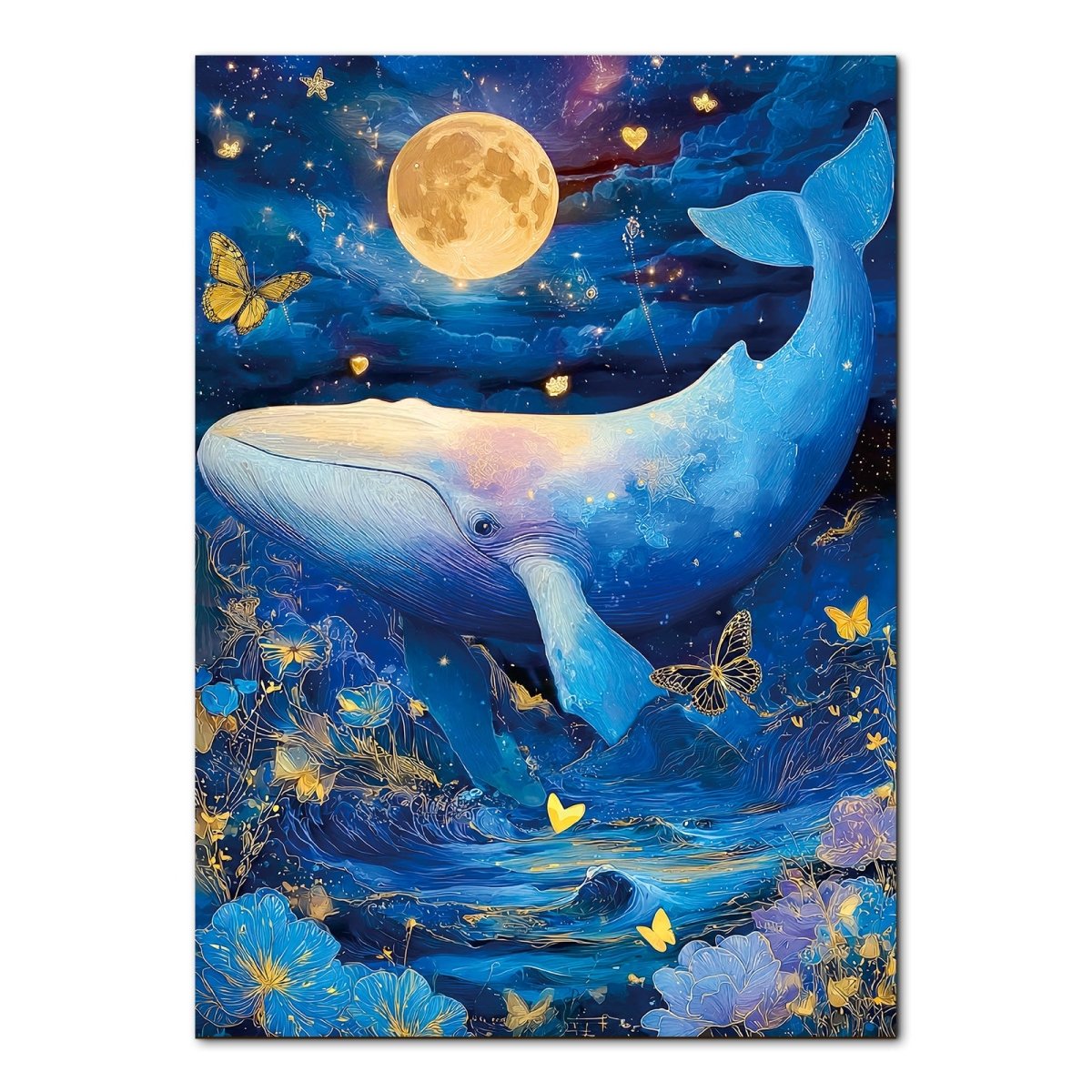Artistic 1000 - Piece Cardboard Jigsaw Puzzle - Moonlit Whale - KAAYEE Puzzle