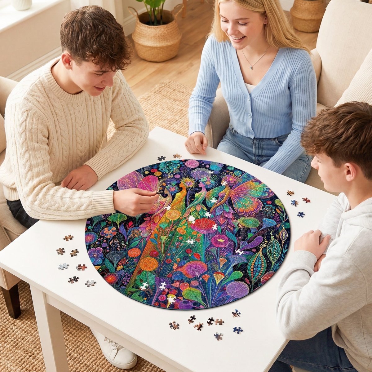 Artistic 1000 - Piece Cardboard Jigsaw Puzzle - Neon Bloom Fairies - KAAYEE Puzzle