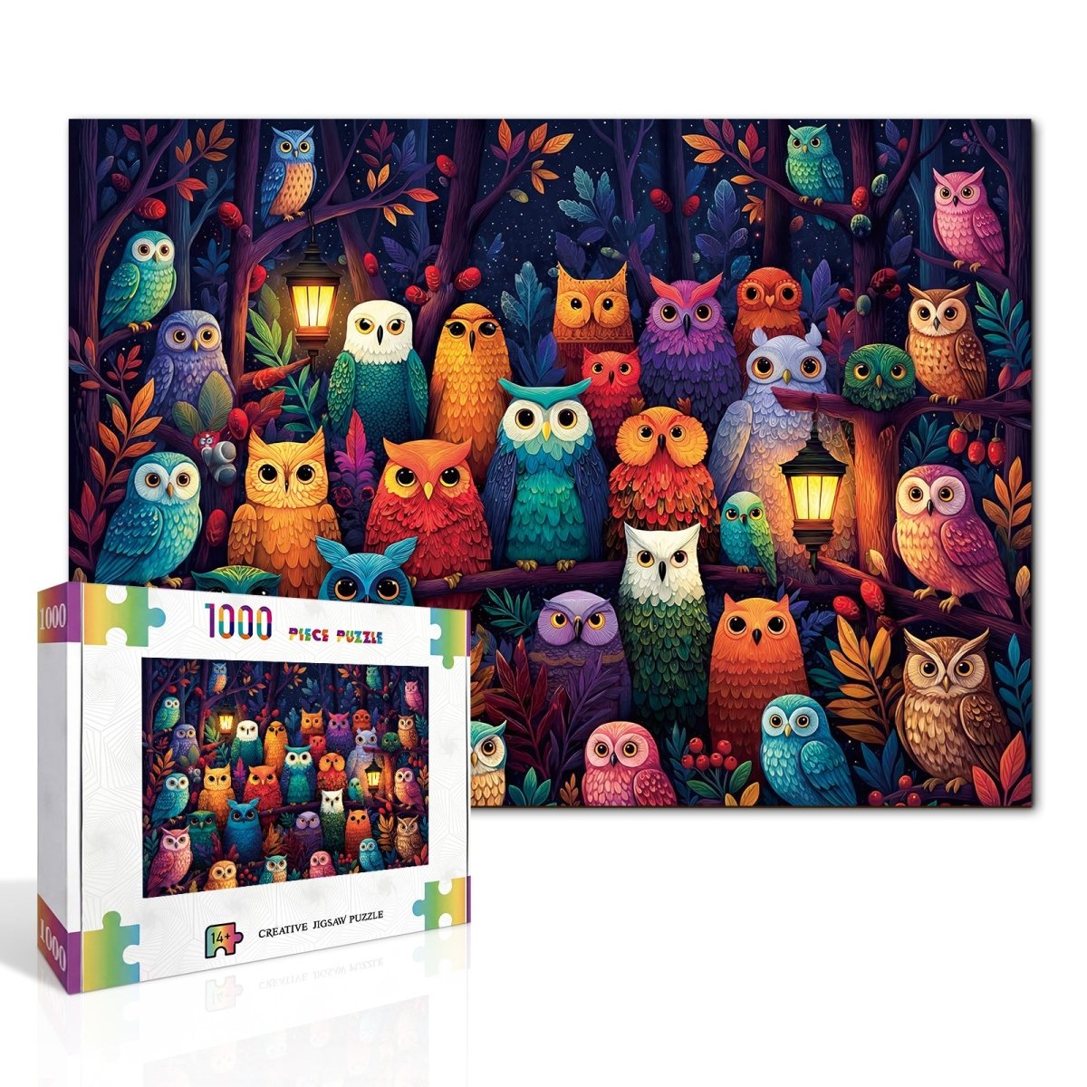 Artistic 1000 - Piece Cardboard Jigsaw Puzzle - Owl Grove - KAAYEE Puzzle