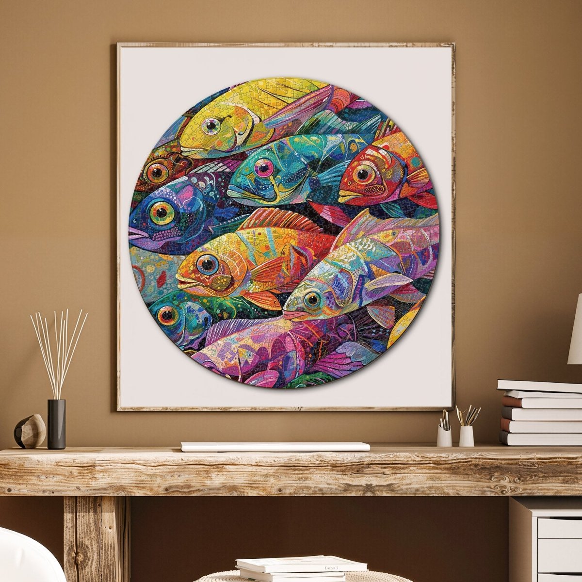 Artistic 1000 - Piece Cardboard Jigsaw Puzzle - Prismatic Fish Realm - KAAYEE Puzzle