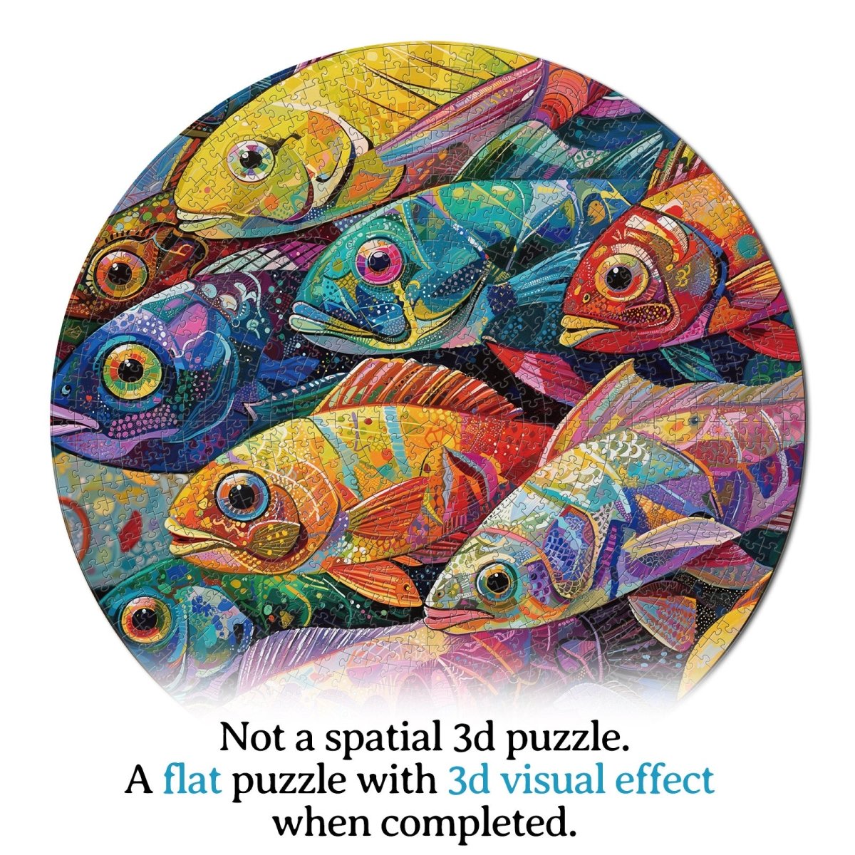 Artistic 1000 - Piece Cardboard Jigsaw Puzzle - Prismatic Fish Realm - KAAYEE Puzzle