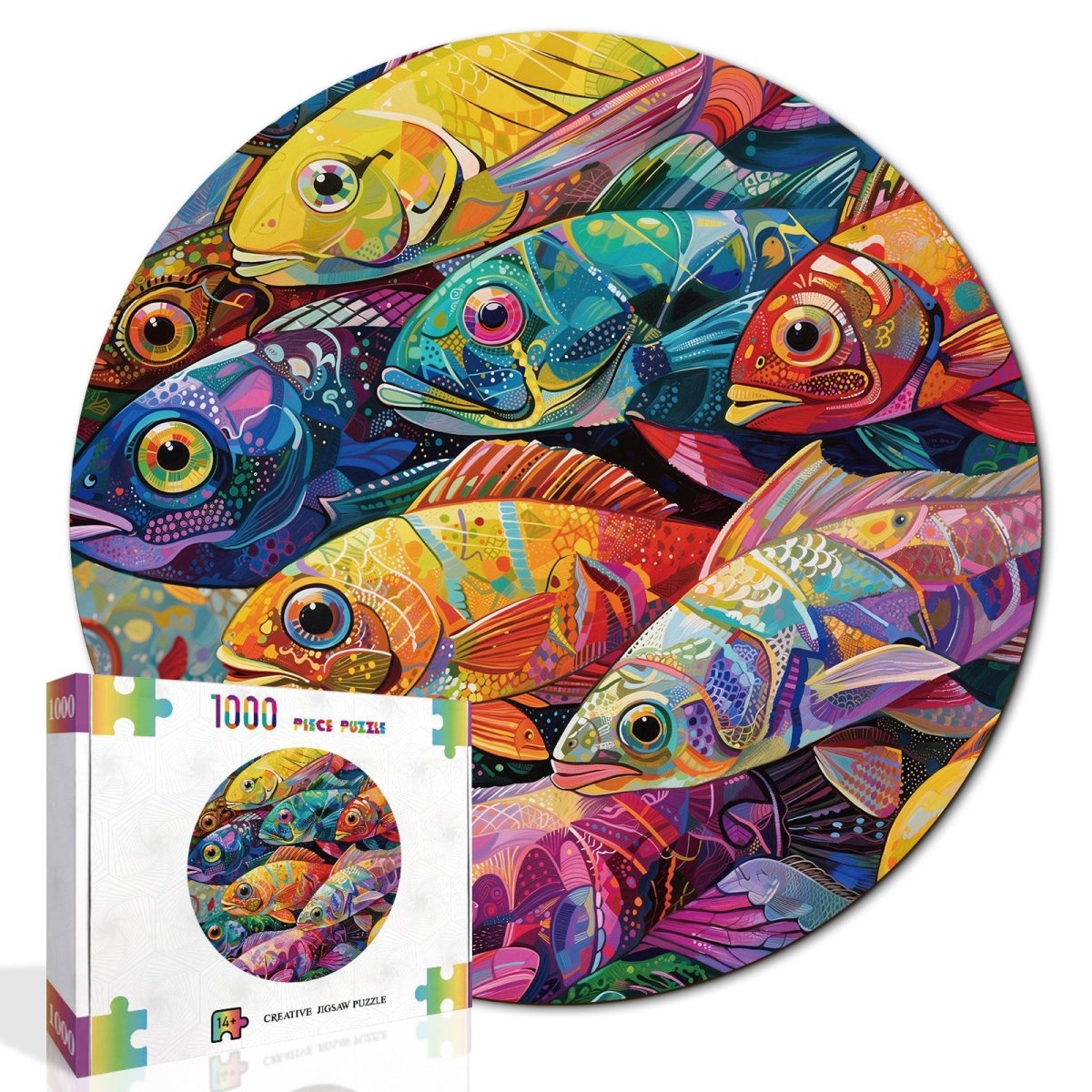 Artistic 1000 - Piece Cardboard Jigsaw Puzzle - Prismatic Fish Realm - KAAYEE Puzzle