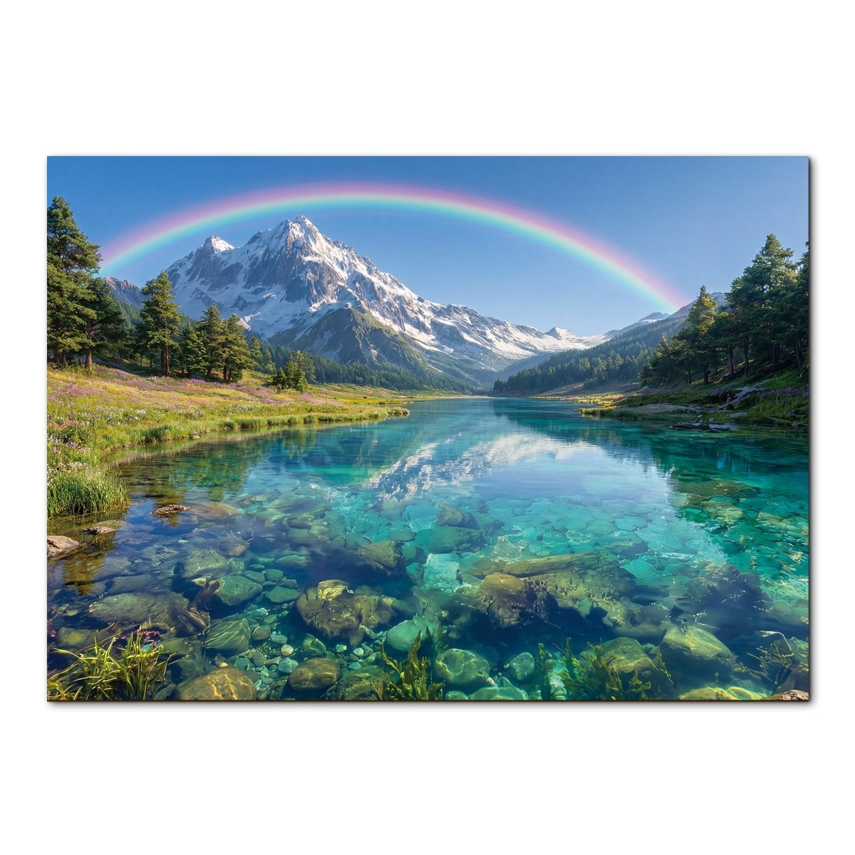Artistic 1000 - Piece Cardboard Jigsaw Puzzle - Rainbow Peak - KAAYEE Puzzle