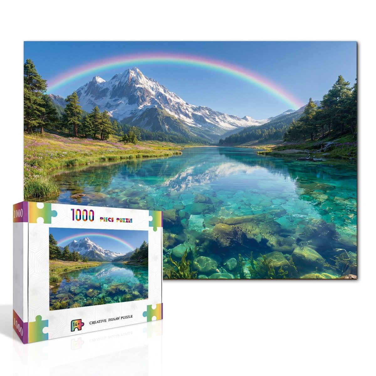 Artistic 1000 - Piece Cardboard Jigsaw Puzzle - Rainbow Peak - KAAYEE Puzzle