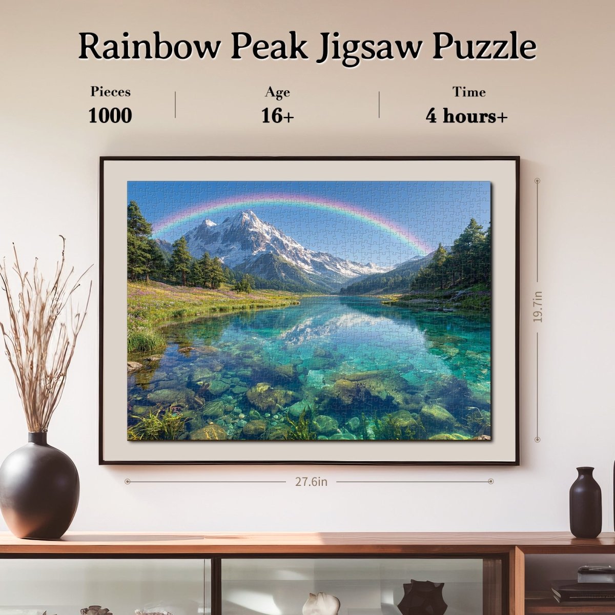 Artistic 1000 - Piece Cardboard Jigsaw Puzzle - Rainbow Peak - KAAYEE Puzzle
