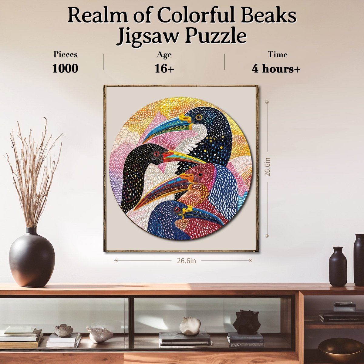 Artistic 1000 - Piece Cardboard Jigsaw Puzzle - Realm of Colorful Beaks - KAAYEE Puzzle