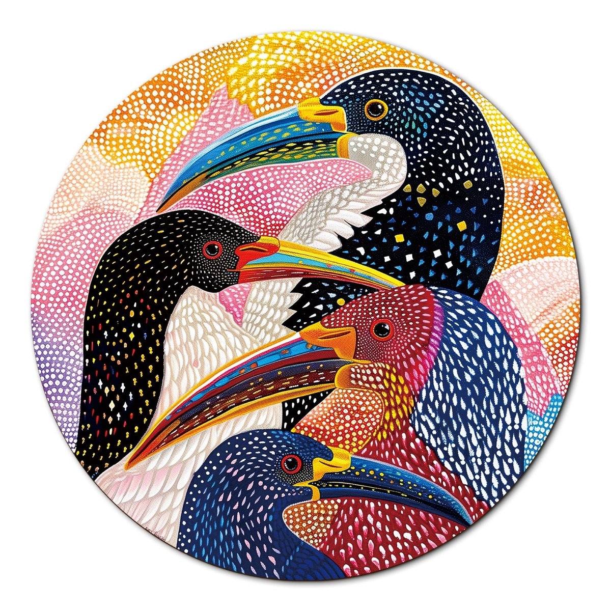 Artistic 1000 - Piece Cardboard Jigsaw Puzzle - Realm of Colorful Beaks - KAAYEE Puzzle