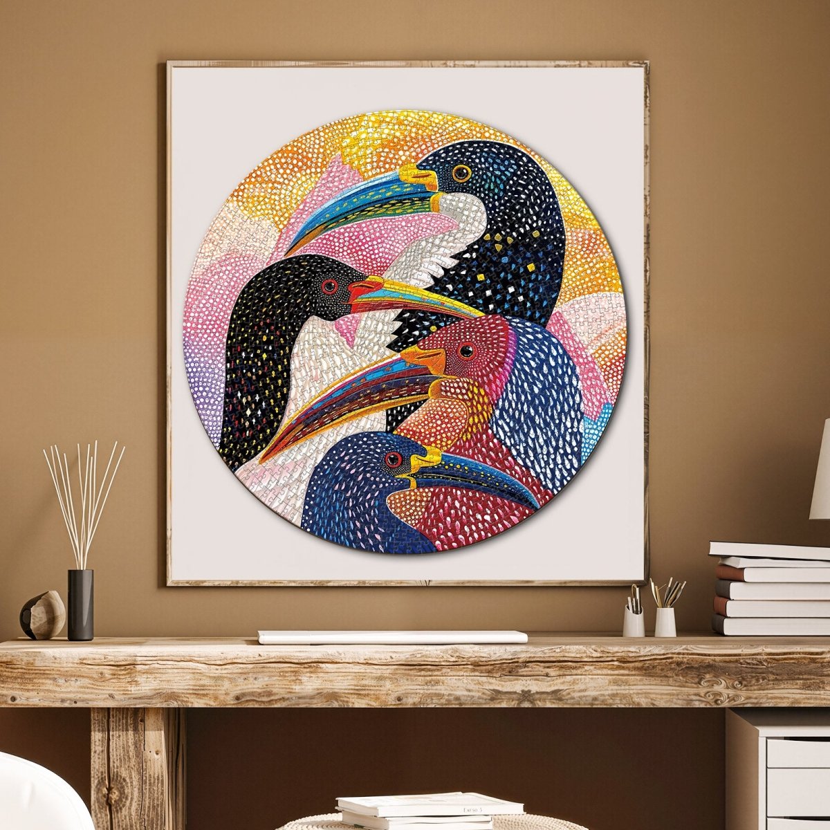 Artistic 1000 - Piece Cardboard Jigsaw Puzzle - Realm of Colorful Beaks - KAAYEE Puzzle