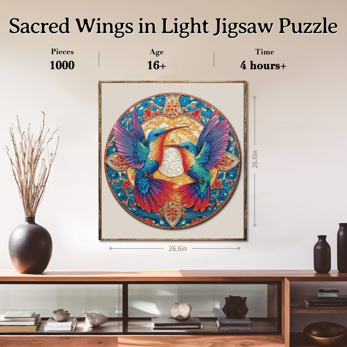 Artistic 1000 - Piece Cardboard Jigsaw Puzzle - Sacred Wings in Light - KAAYEE Puzzle