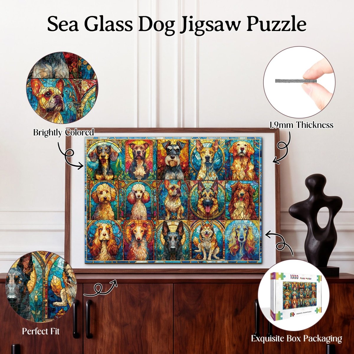 Artistic 1000 - Piece Cardboard Jigsaw Puzzle - Sea Glass Dog - KAAYEE Puzzle