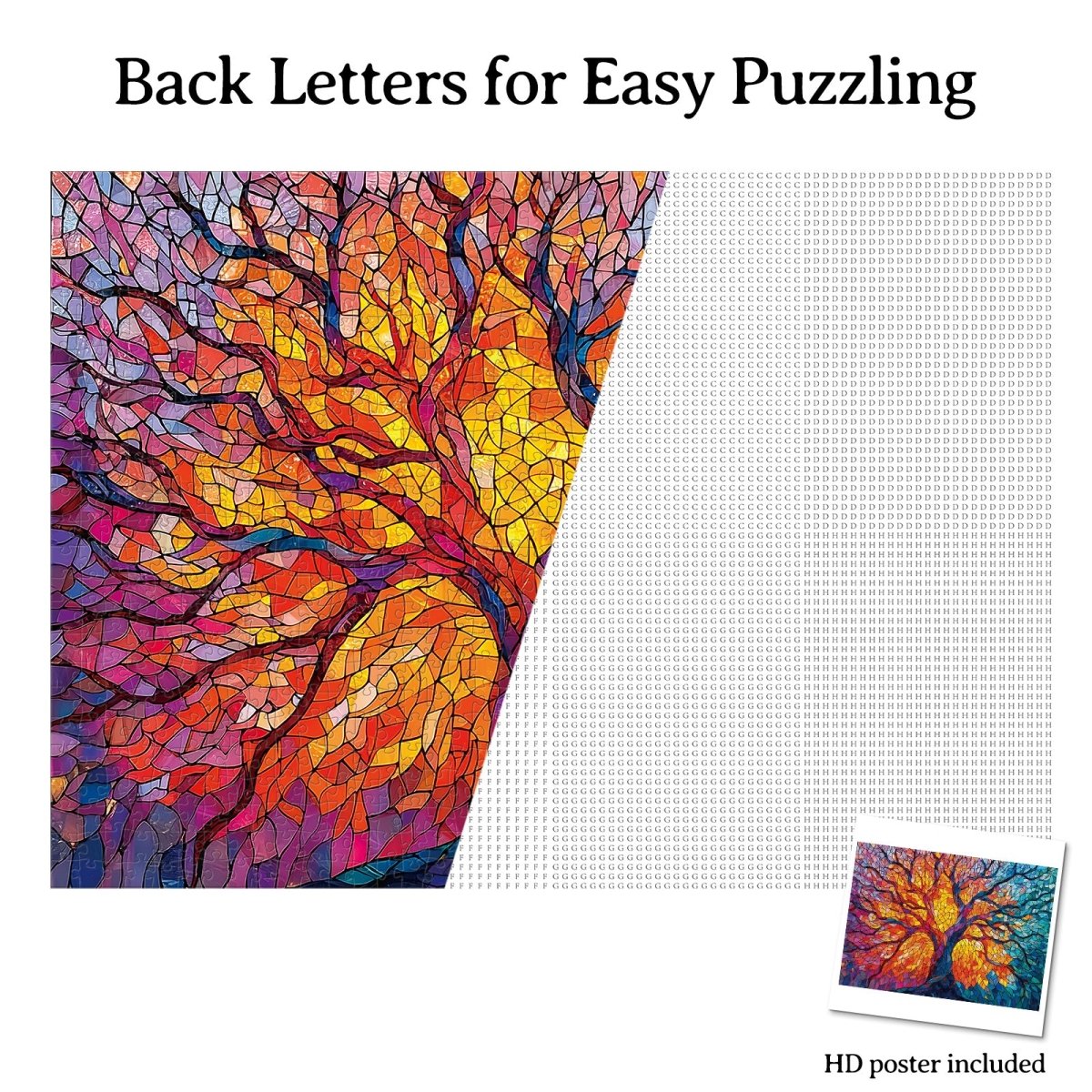 Artistic 1000 - Piece Cardboard Jigsaw Puzzle - Stained Glass Tree - KAAYEE Puzzle