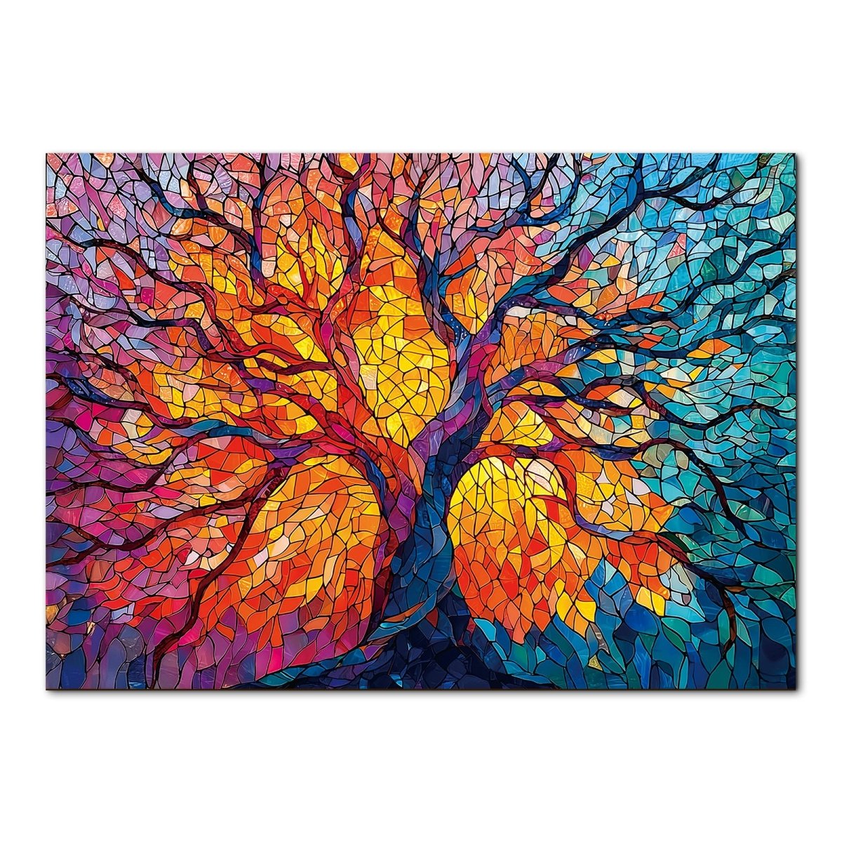 Artistic 1000 - Piece Cardboard Jigsaw Puzzle - Stained Glass Tree - KAAYEE Puzzle