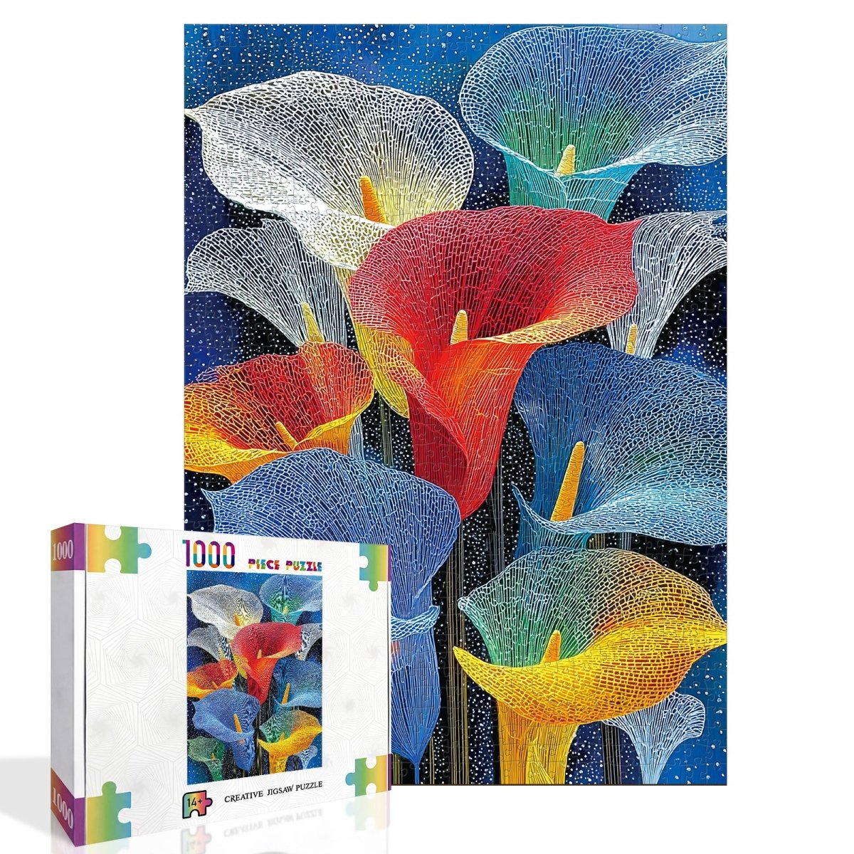 Artistic 1000 - Piece Cardboard Jigsaw Puzzle - Starlit Calla - KAAYEE Puzzle