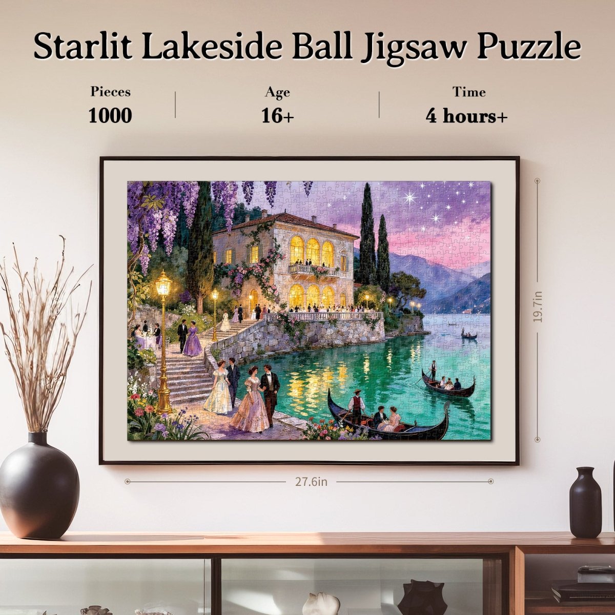 Artistic 1000 - Piece Cardboard Jigsaw Puzzle - Starlit Lakeside Ball - KAAYEE Puzzle