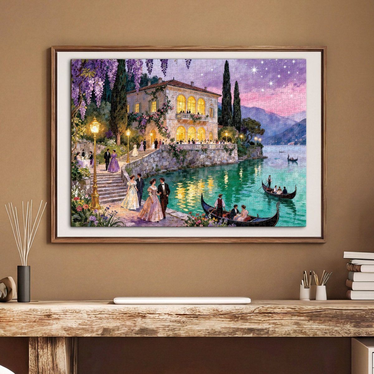 Artistic 1000 - Piece Cardboard Jigsaw Puzzle - Starlit Lakeside Ball - KAAYEE Puzzle