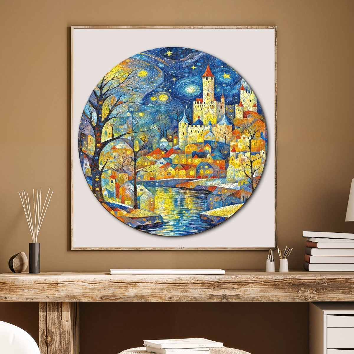 Artistic 1000 - Piece Cardboard Jigsaw Puzzle - Starry Night Castle - KAAYEE Puzzle
