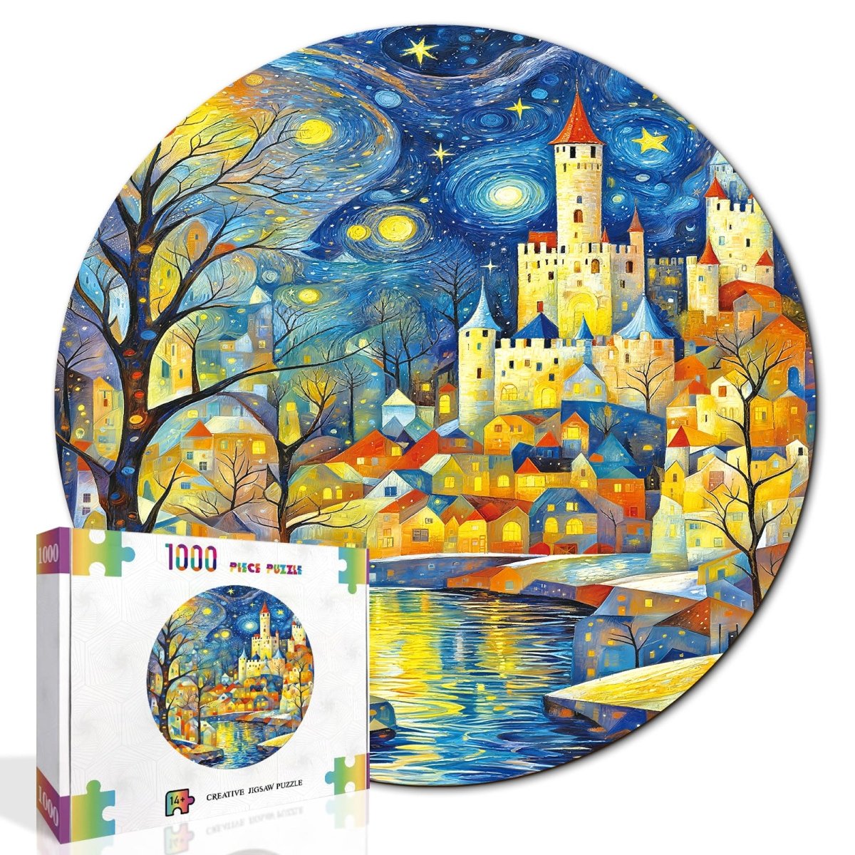 Artistic 1000 - Piece Cardboard Jigsaw Puzzle - Starry Night Castle - KAAYEE Puzzle