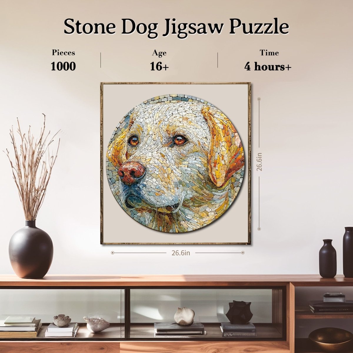 Artistic 1000 - Piece Cardboard Jigsaw Puzzle - Stone Dog - KAAYEE Puzzle