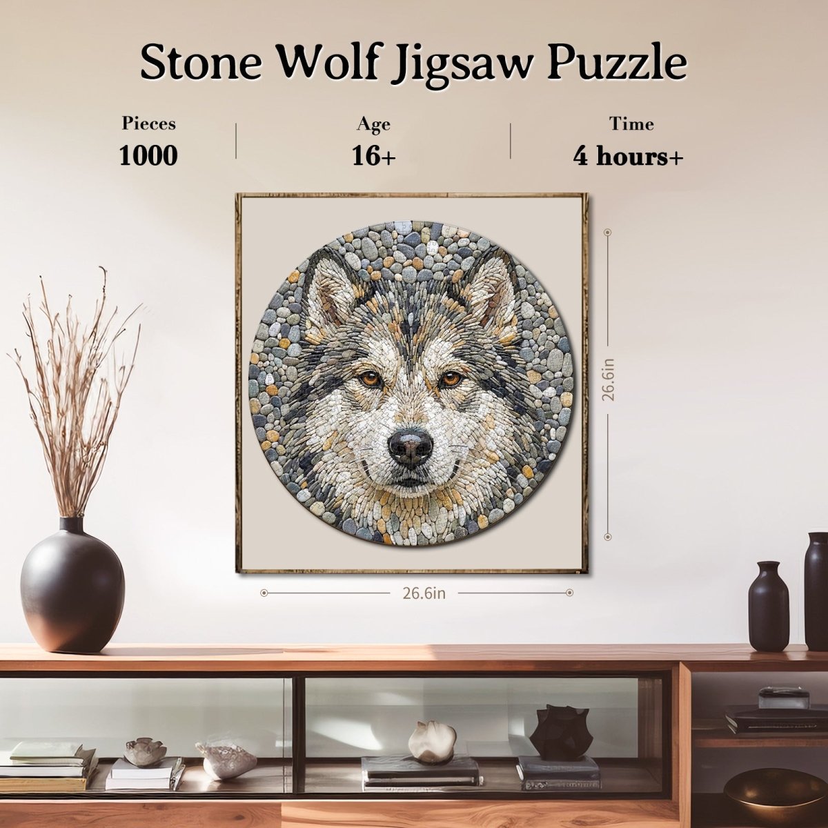 Artistic 1000 - Piece Cardboard Jigsaw Puzzle - Stone Wolf - KAAYEE Puzzle