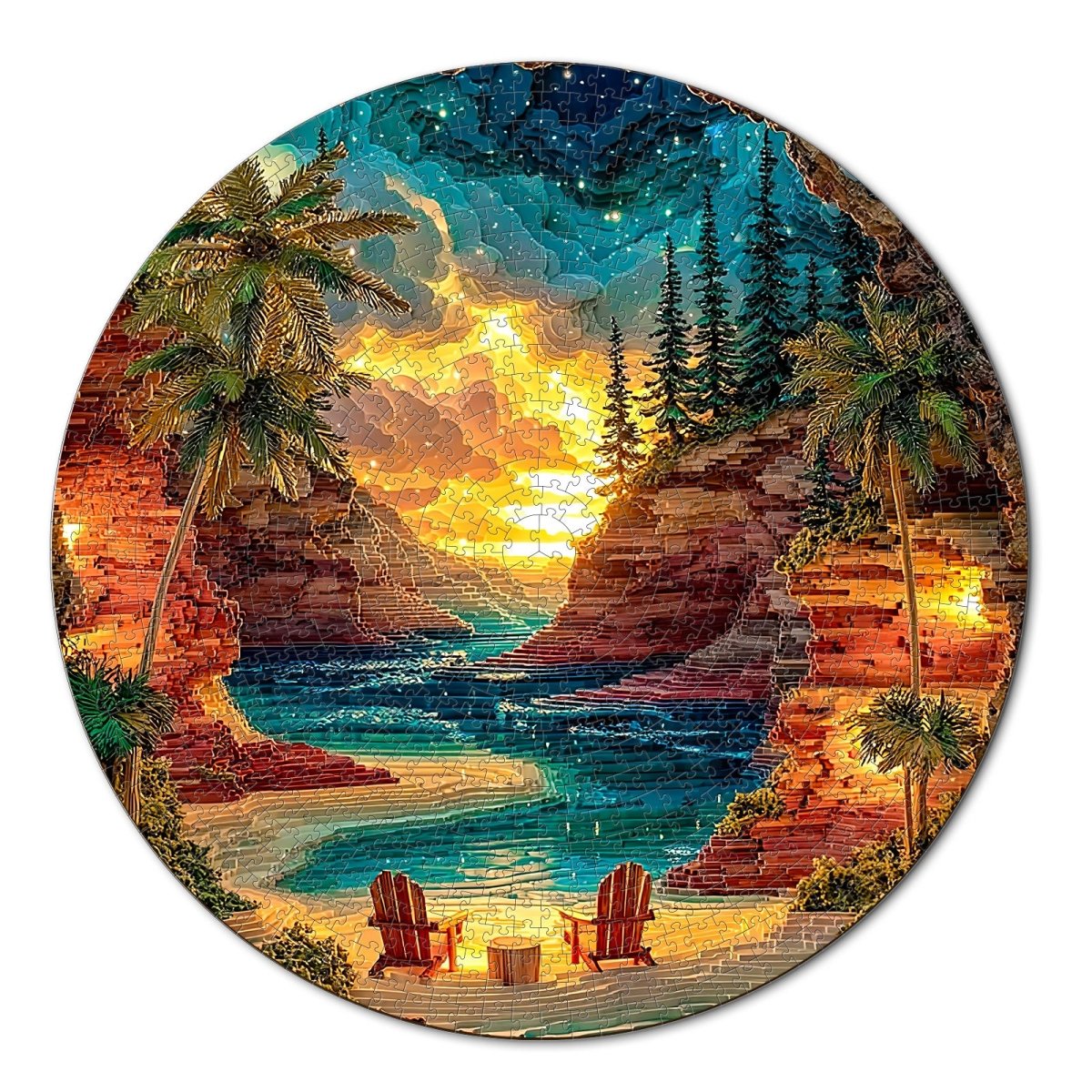 Artistic 1000 - Piece Cardboard Jigsaw Puzzle - Sunset Cove - KAAYEE Puzzle