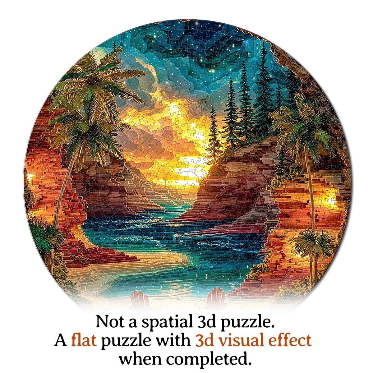 Artistic 1000 - Piece Cardboard Jigsaw Puzzle - Sunset Cove - KAAYEE Puzzle