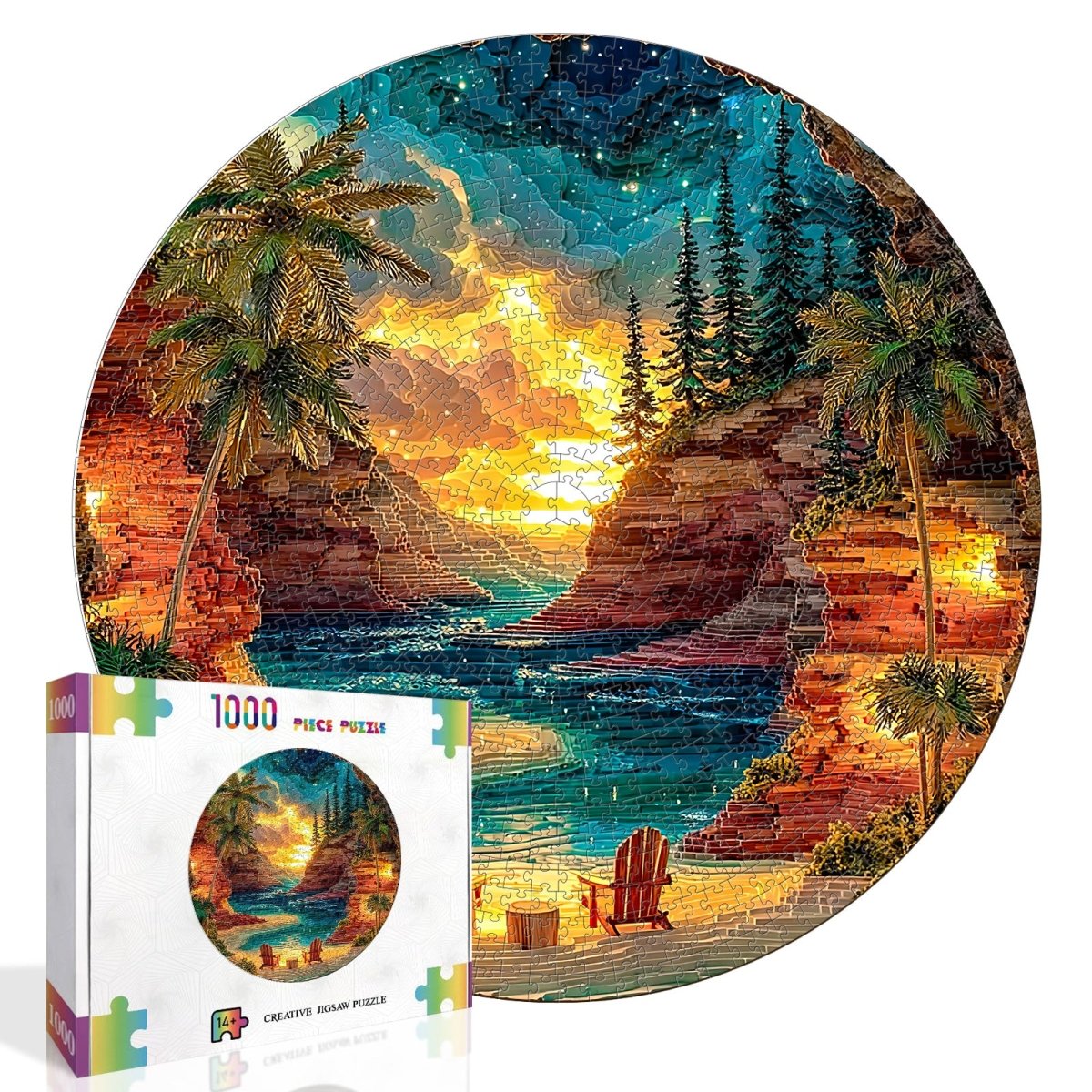 Artistic 1000 - Piece Cardboard Jigsaw Puzzle - Sunset Cove - KAAYEE Puzzle