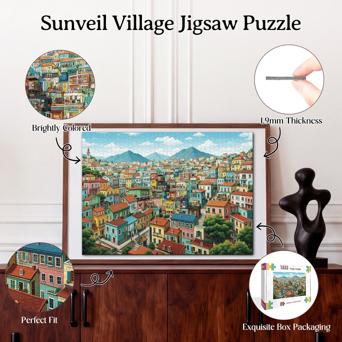 Artistic 1000 - Piece Cardboard Jigsaw Puzzle - Sunveil Village - KAAYEE Puzzle