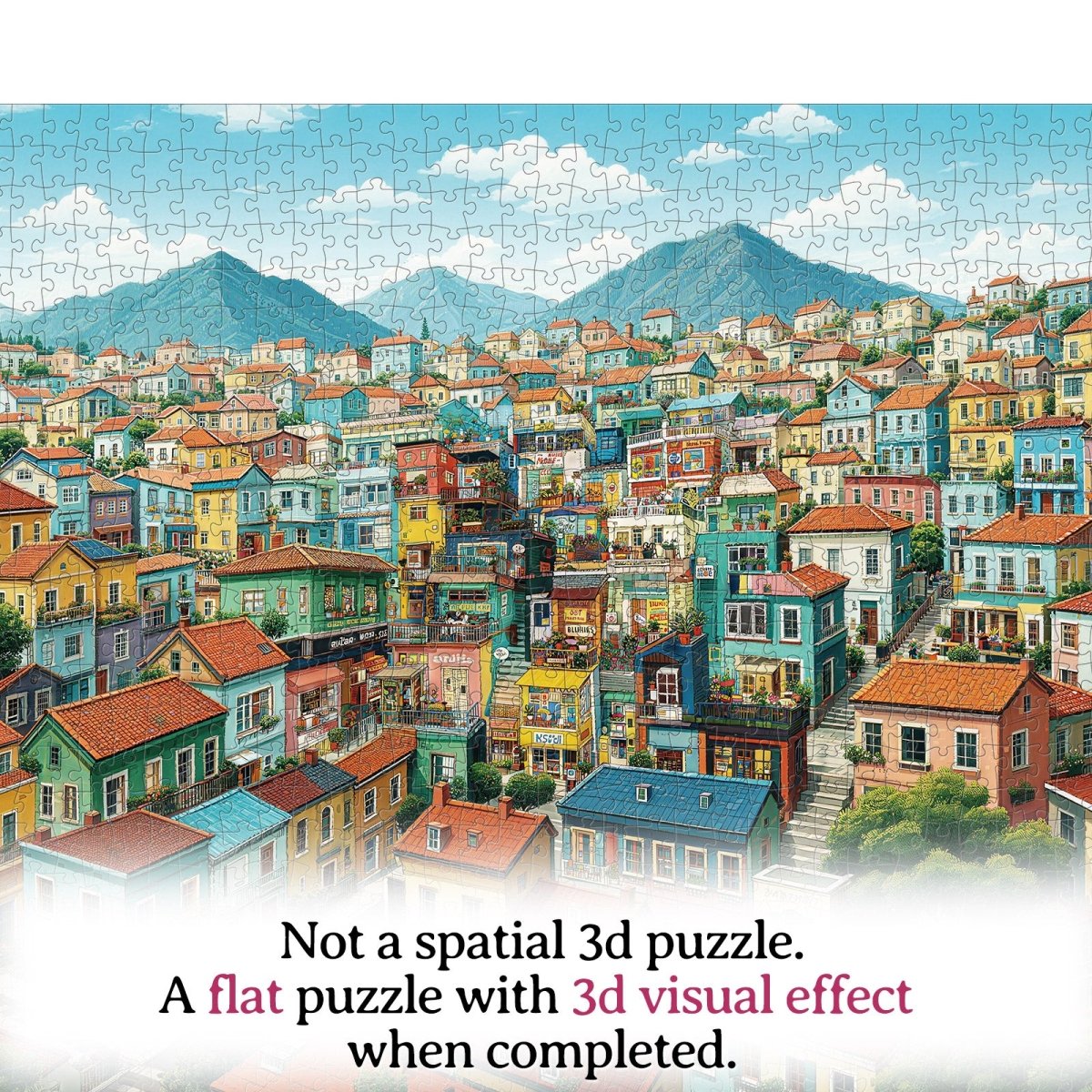 Artistic 1000 - Piece Cardboard Jigsaw Puzzle - Sunveil Village - KAAYEE Puzzle