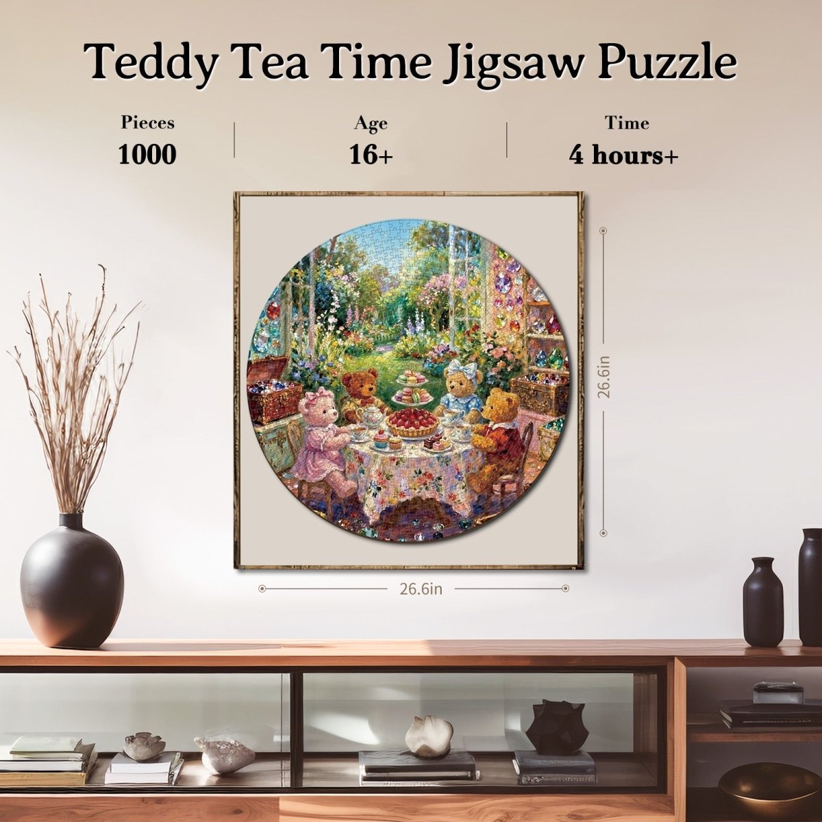 Artistic 1000 - Piece Cardboard Jigsaw Puzzle - Teddy Tea Time - KAAYEE Puzzle