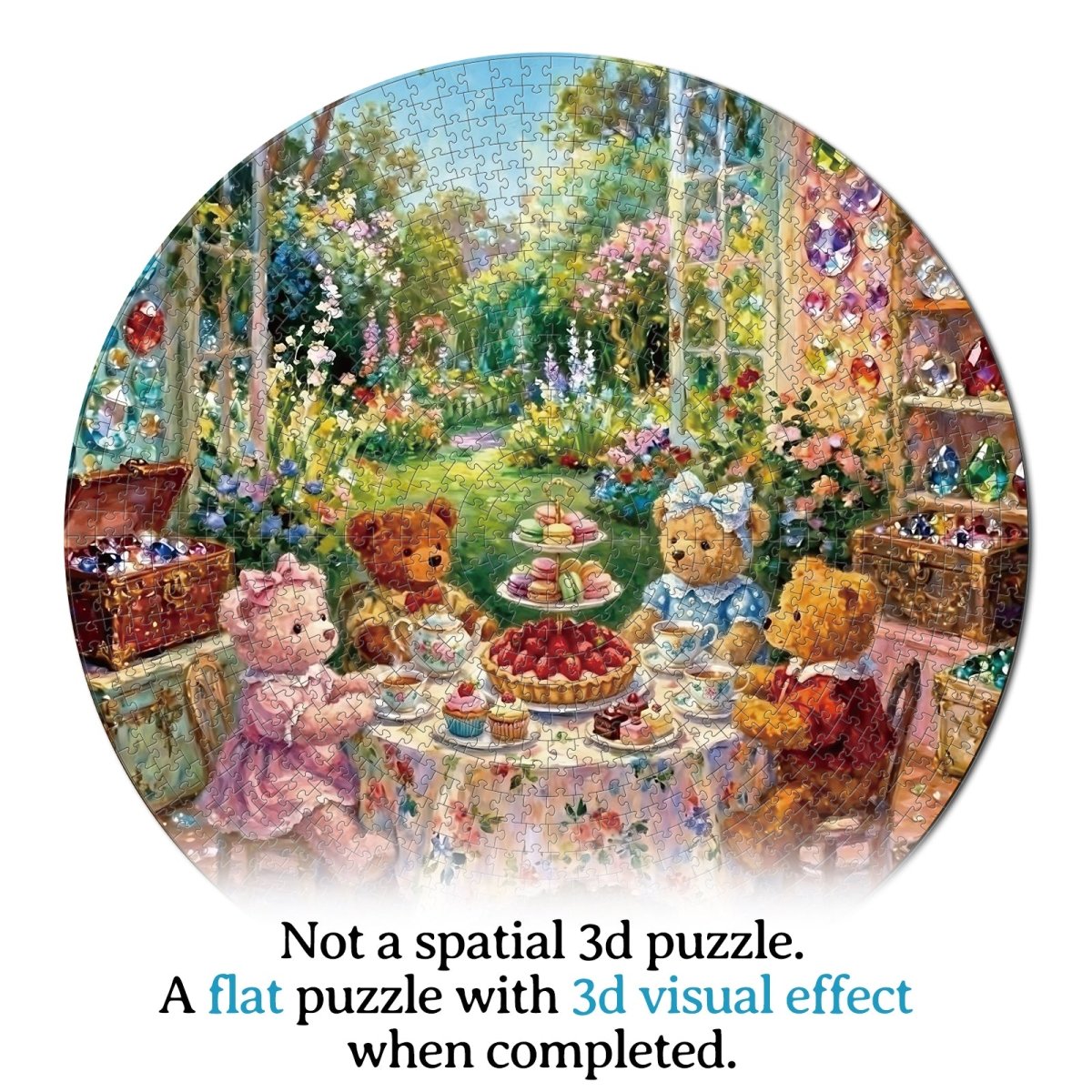 Artistic 1000 - Piece Cardboard Jigsaw Puzzle - Teddy Tea Time - KAAYEE Puzzle
