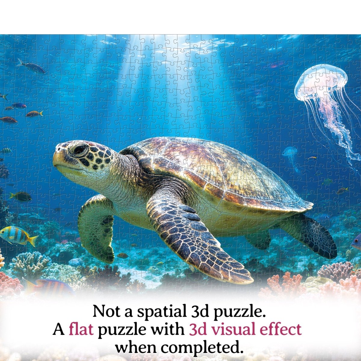 Artistic 1000 - Piece Cardboard Jigsaw Puzzle - The Sea Turtle of Light - KAAYEE Puzzle