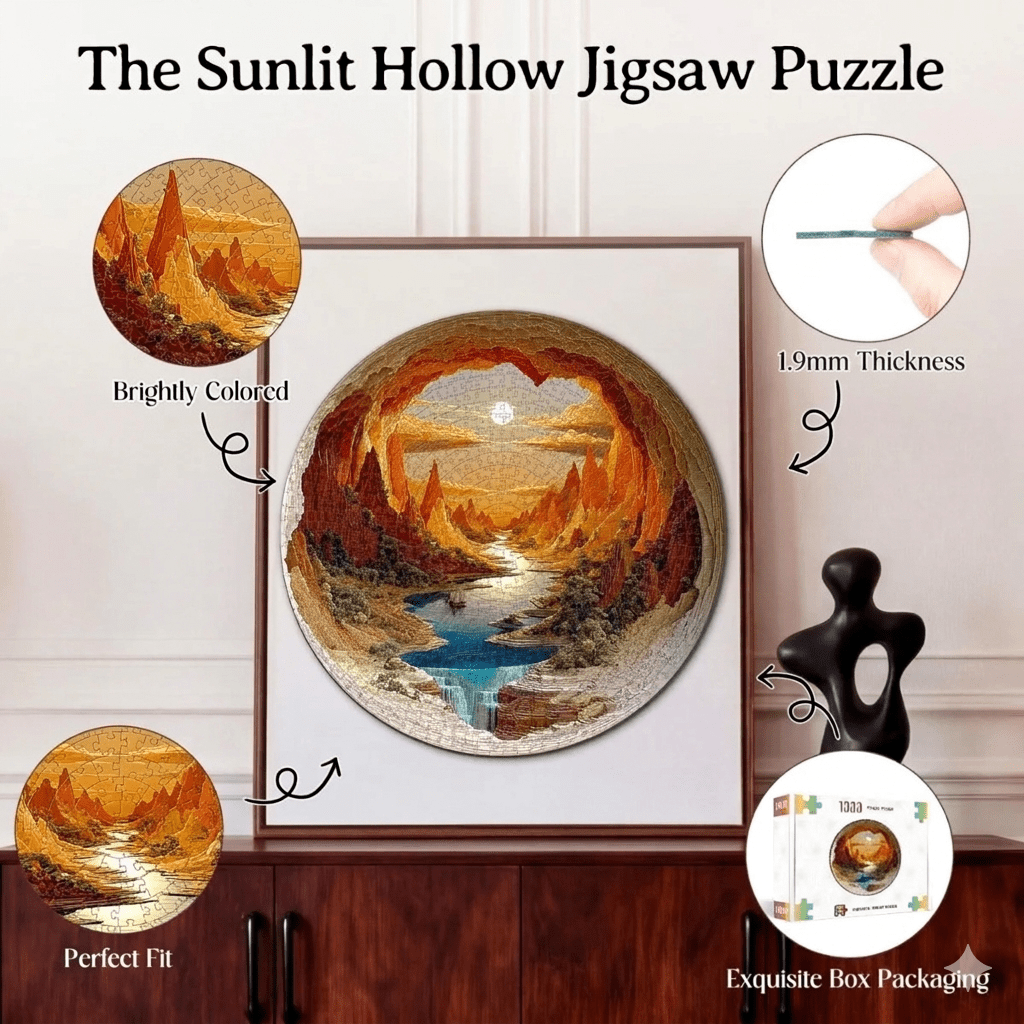 Artistic 1000 - Piece Cardboard Jigsaw Puzzle - The Sunlit Hollow - KAAYEE Puzzle