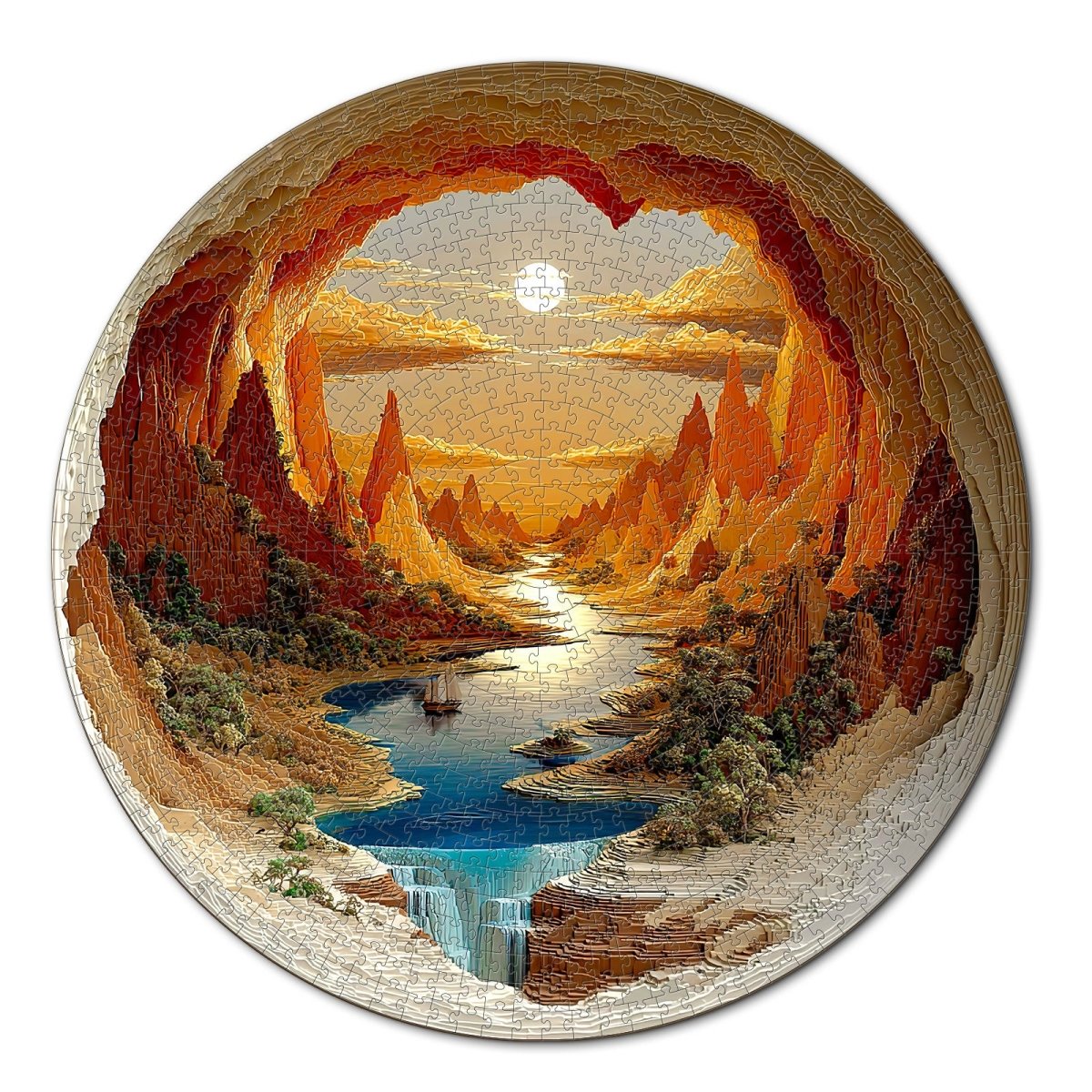 Artistic 1000 - Piece Cardboard Jigsaw Puzzle - The Sunlit Hollow - KAAYEE Puzzle