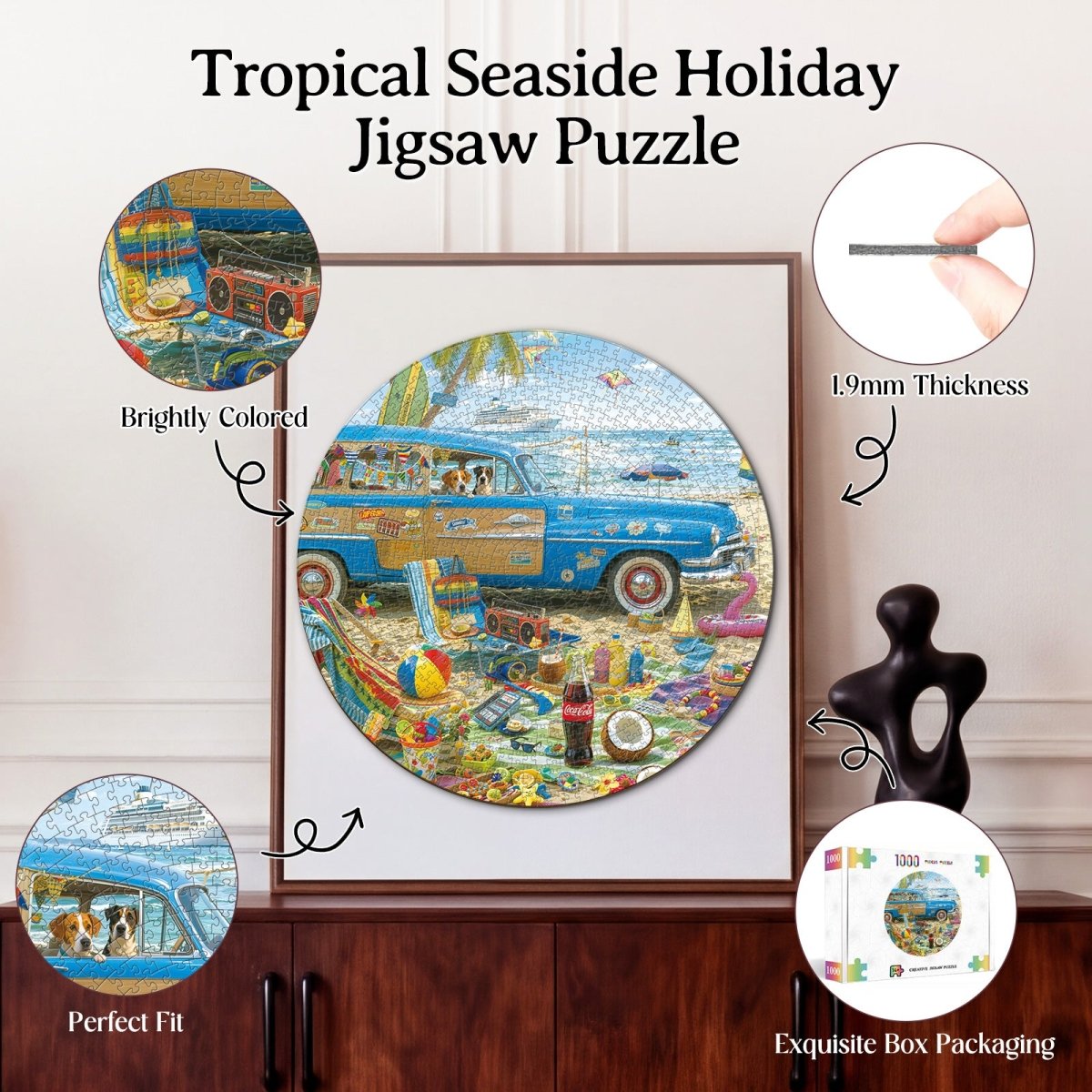 Artistic 1000 - Piece Cardboard Jigsaw Puzzle - Tropical Seaside Holiday - KAAYEE Puzzle