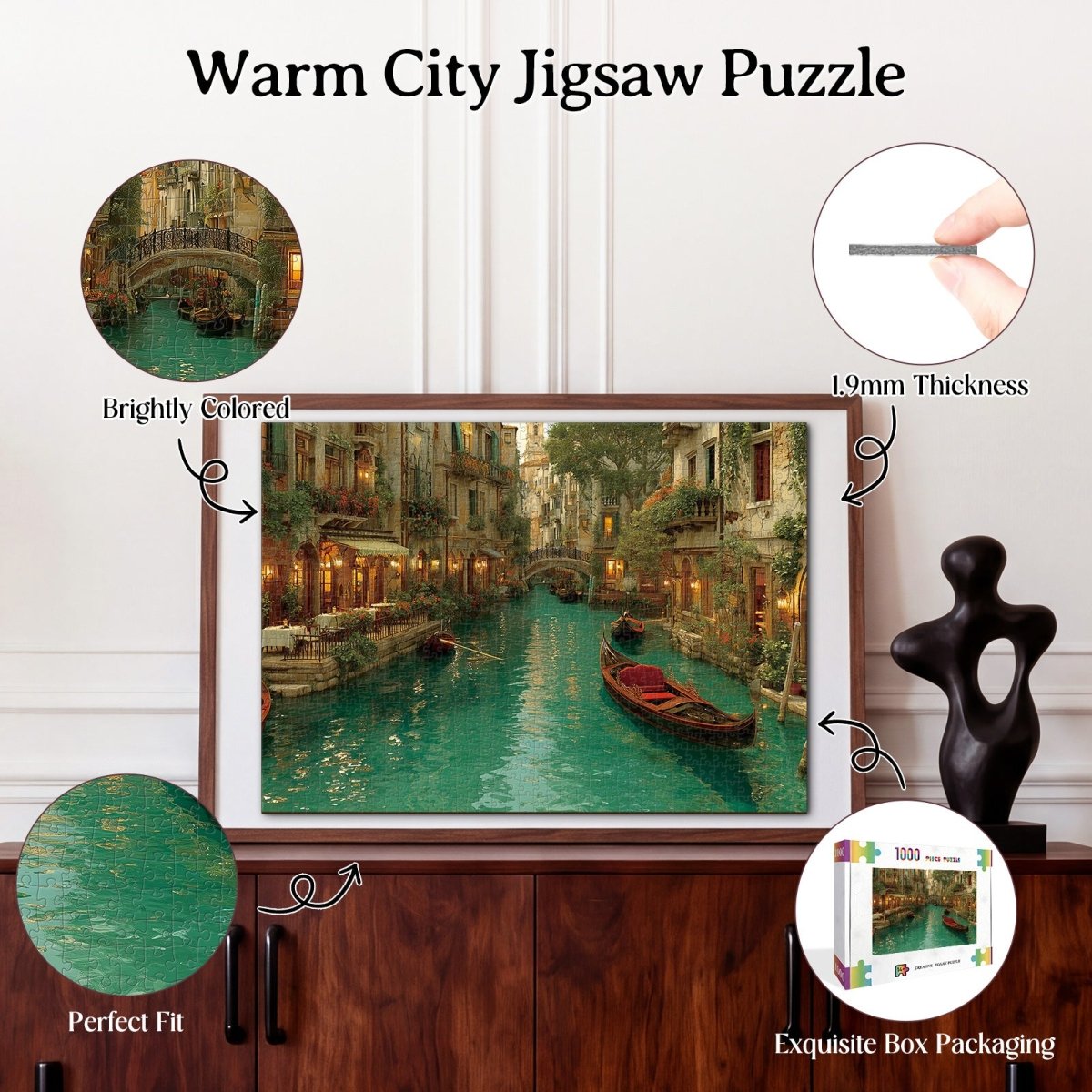 Artistic 1000 - Piece Cardboard Jigsaw Puzzle - Warm City - KAAYEE Puzzle